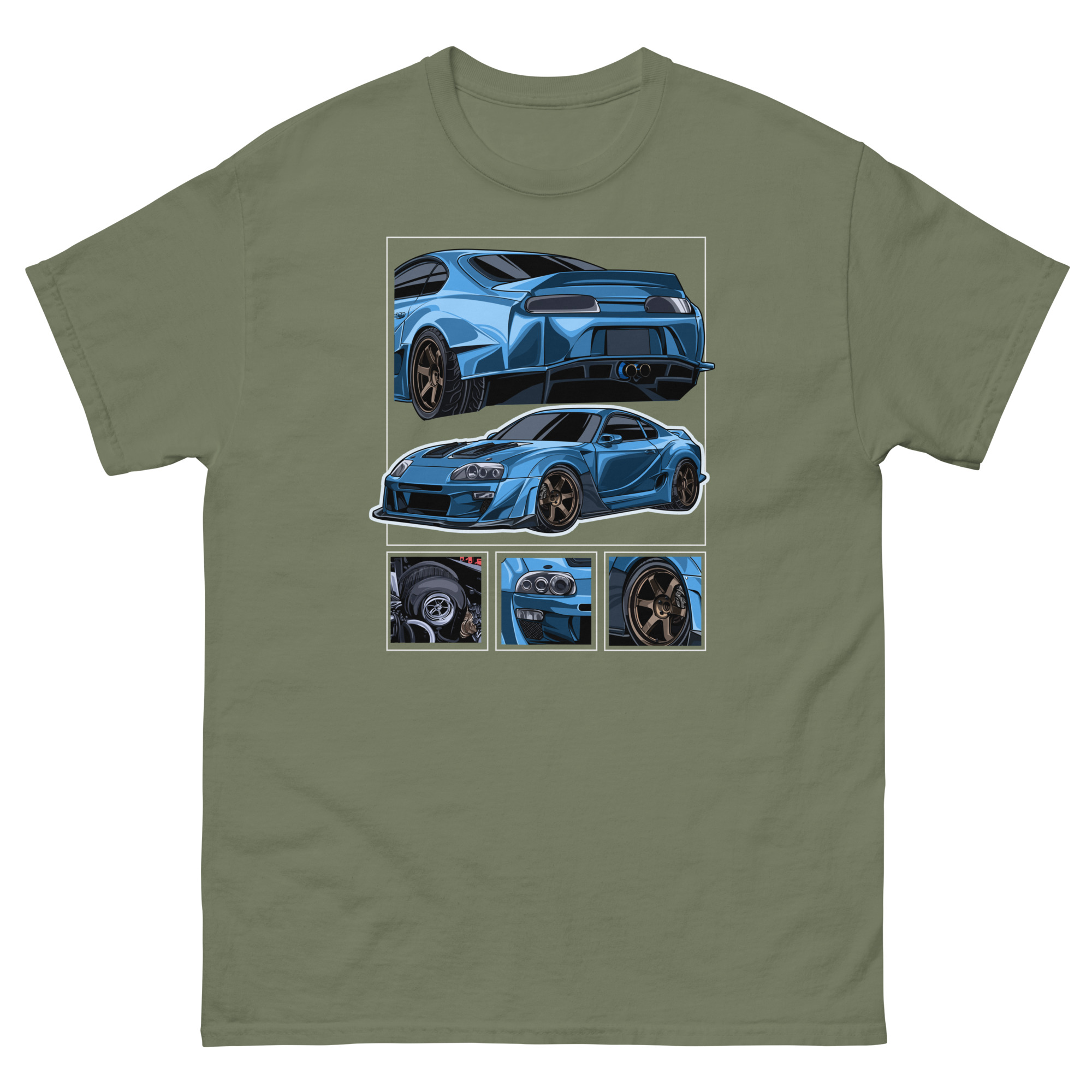 JDM Blue MK4 Supra Unisex Classic Tee - Image 15