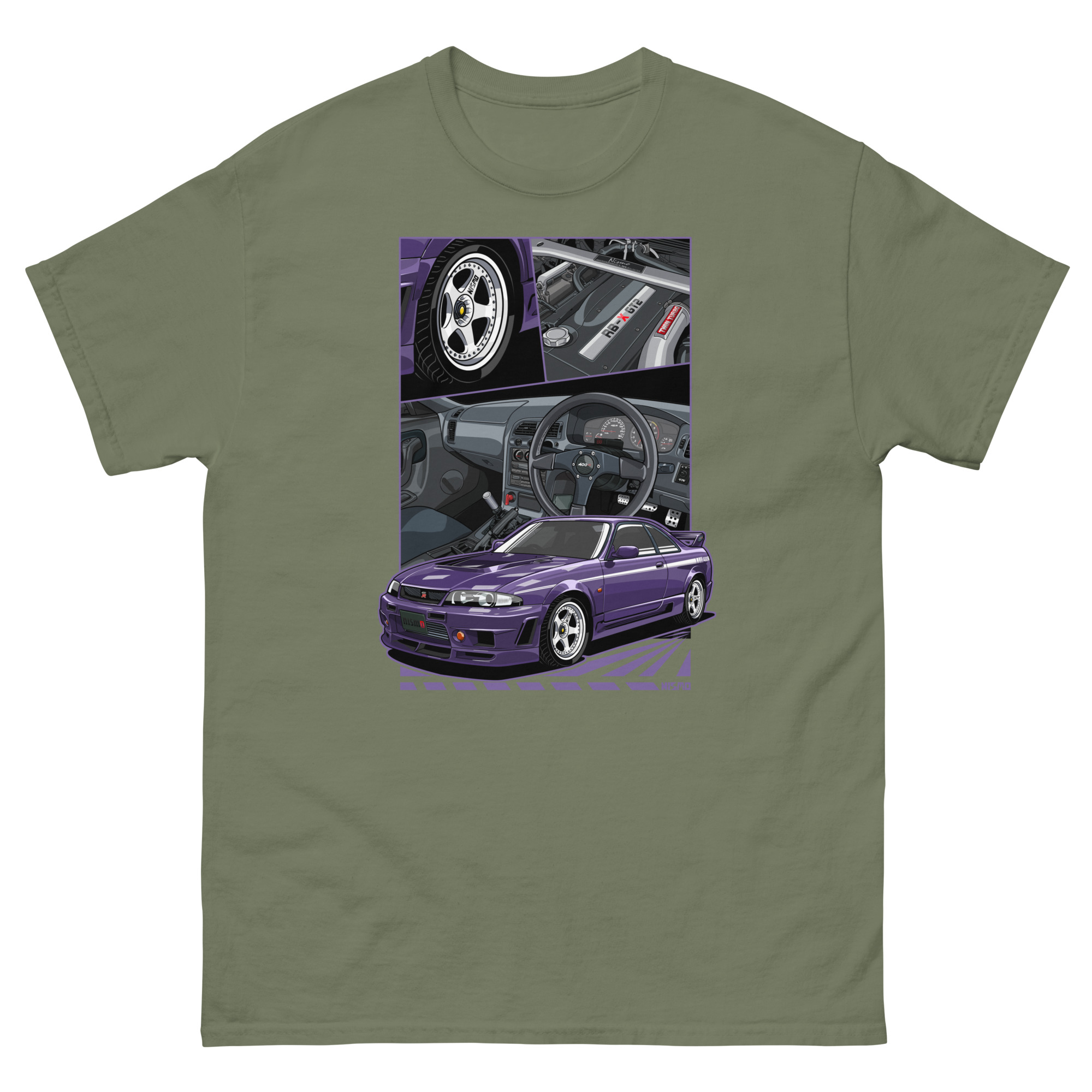 Purple Skyline R34 Unisex Classic Tee - Image 8