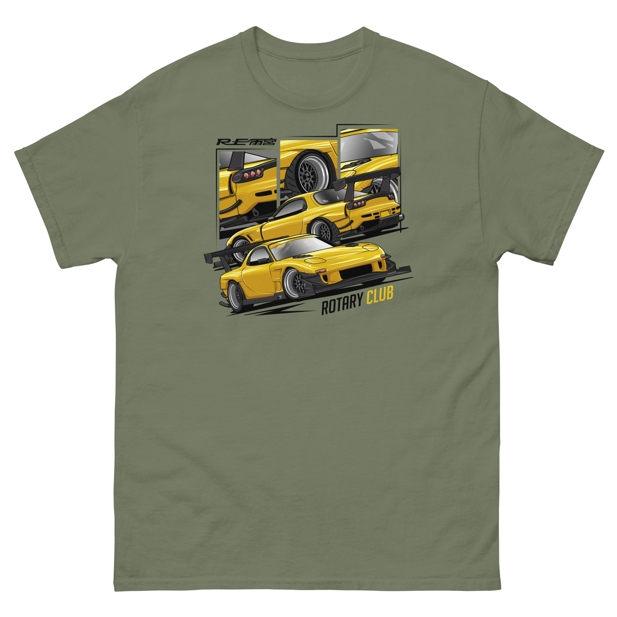 JDM Yellow RX-7 Rotary Club Unisex Classic Tee - Image 8