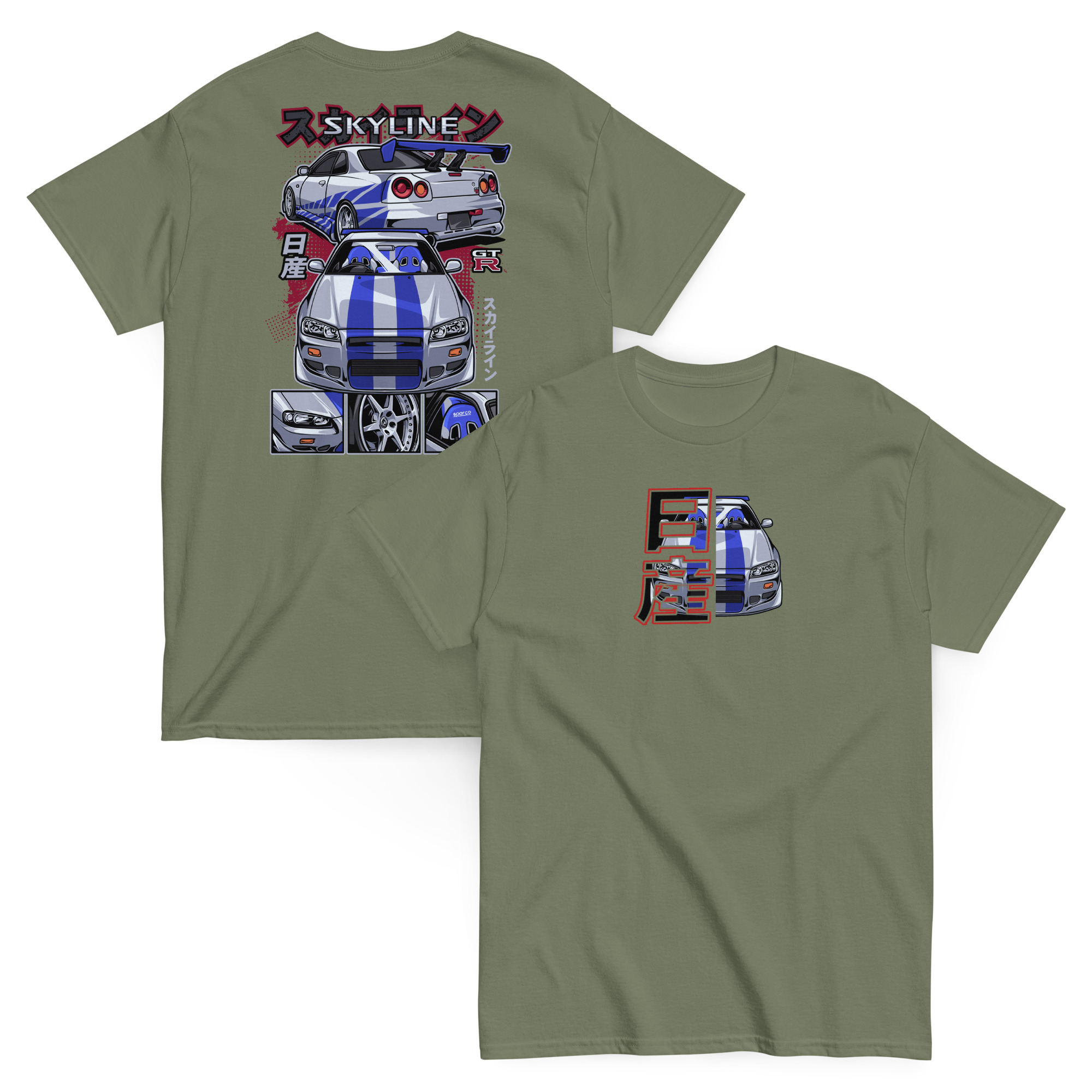 Brian's Skyline GTR R34 Unisex Classic Tee (Front/Back Design) - Image 28