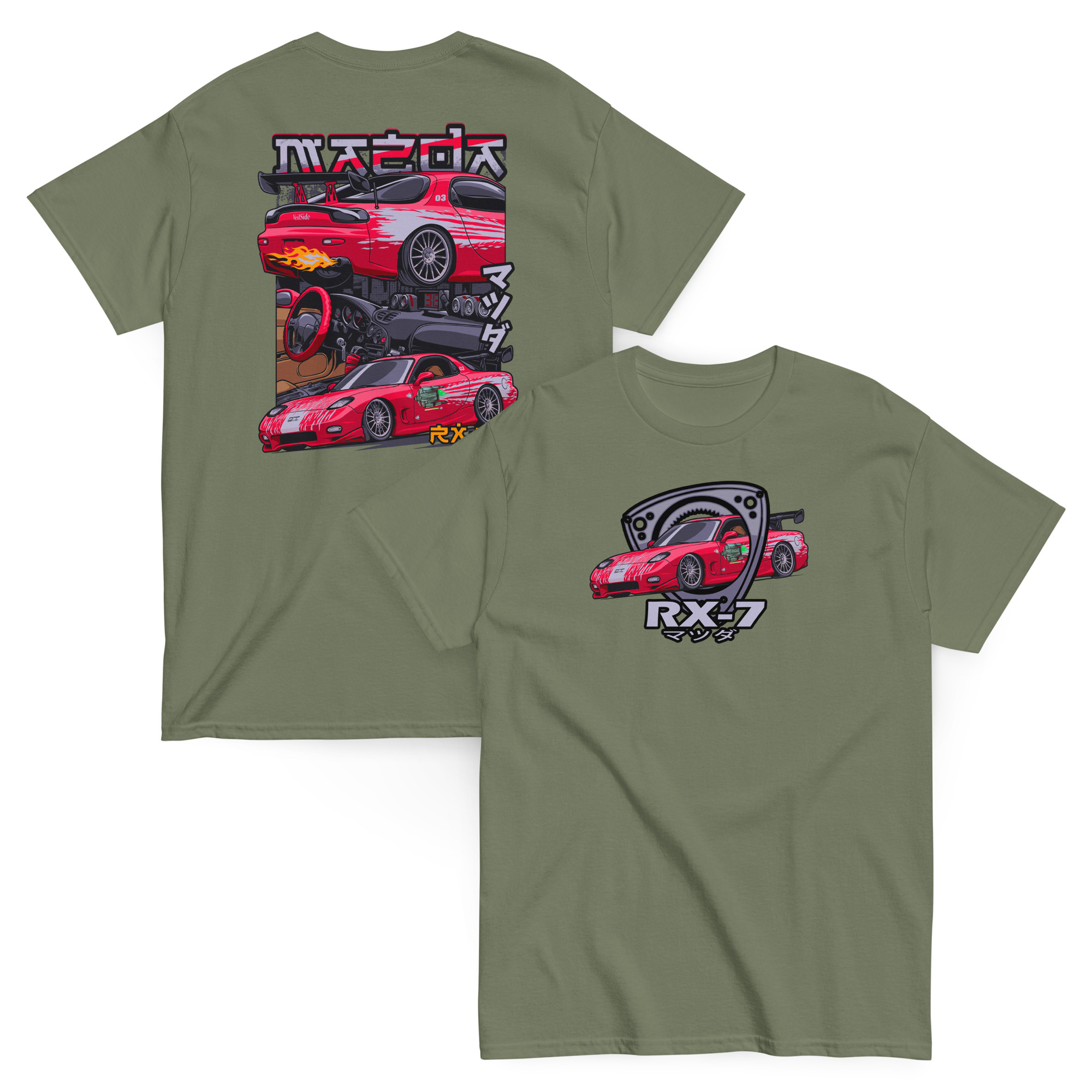 Dom's RX-7 Unisex Classic Tee (Front/Back Design) - Image 28