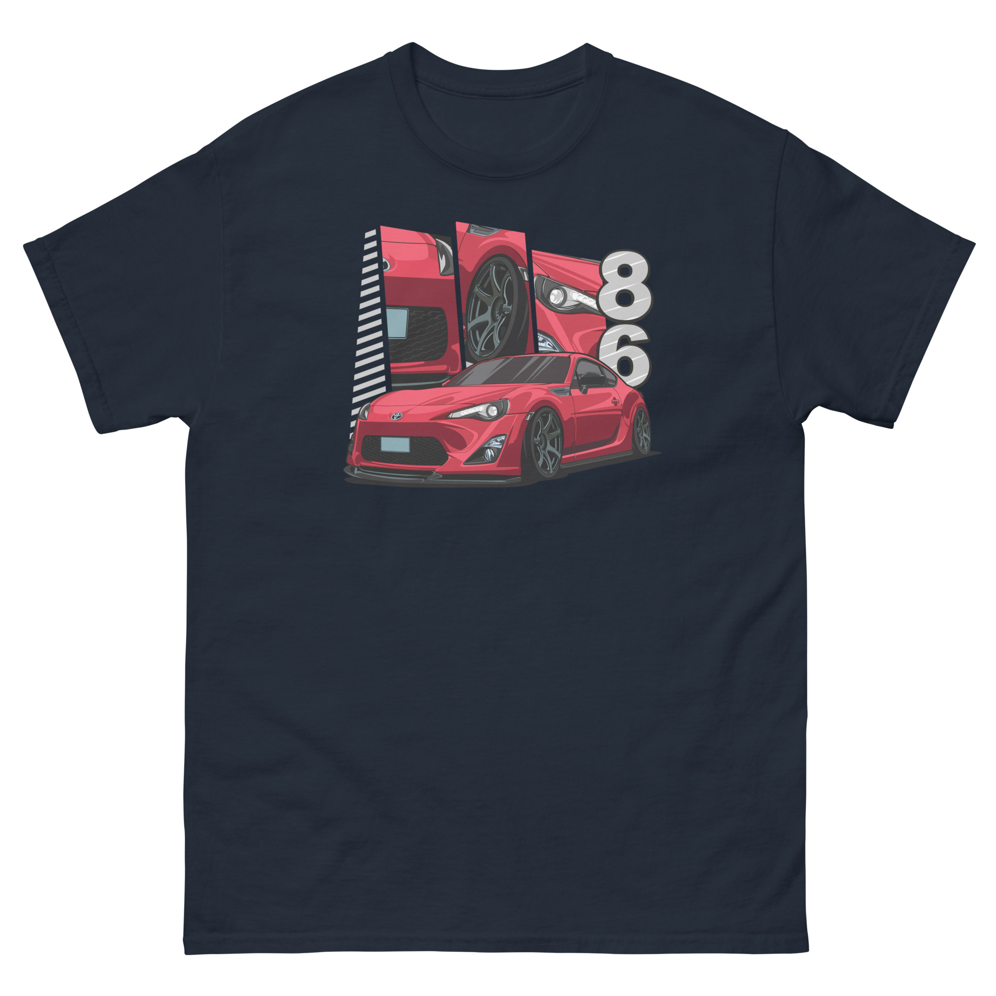 Red JDM GT86 Unisex Classic Tee - Image 3