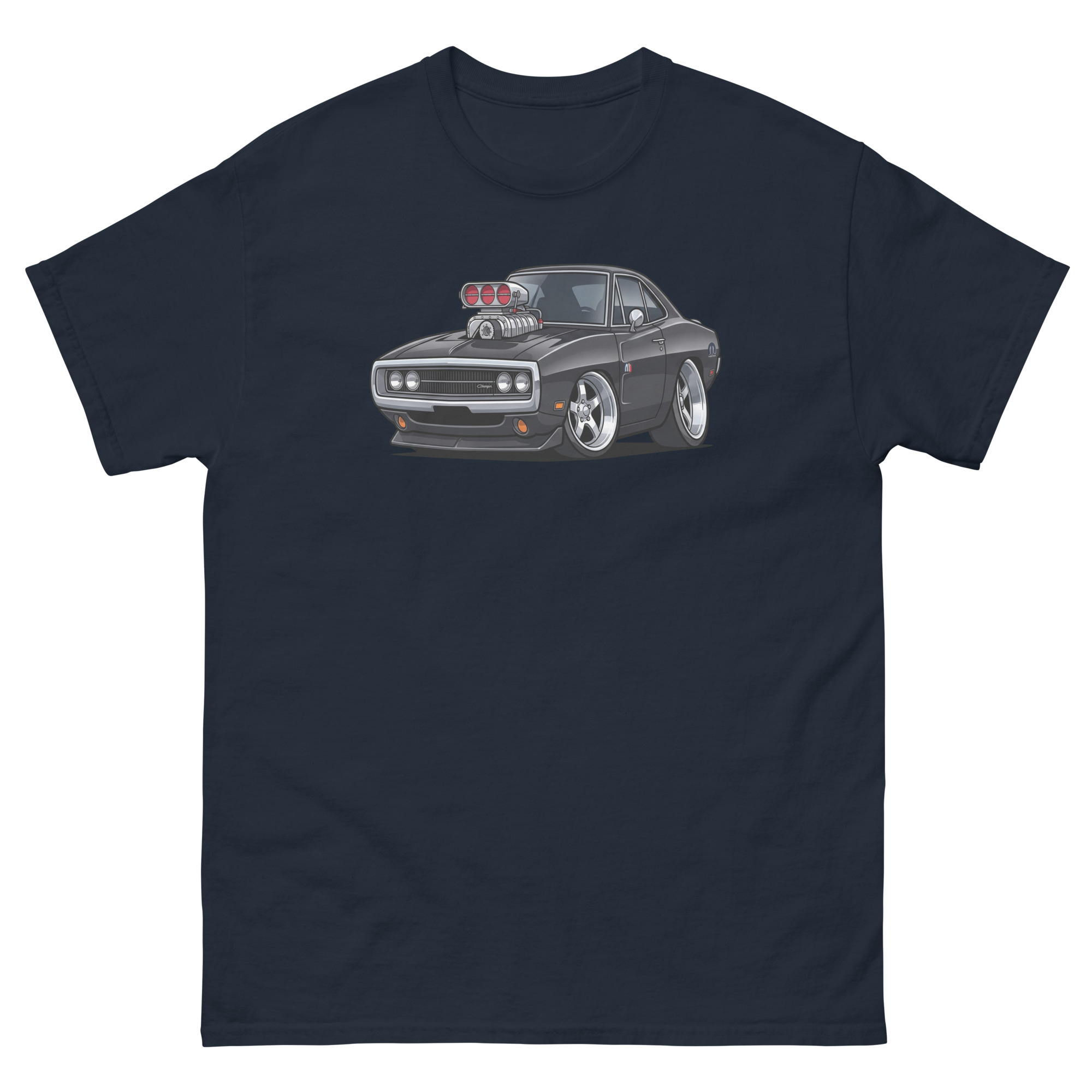 '70 Charger R/T Chibi Style Unisex Classic Tee - Image 3