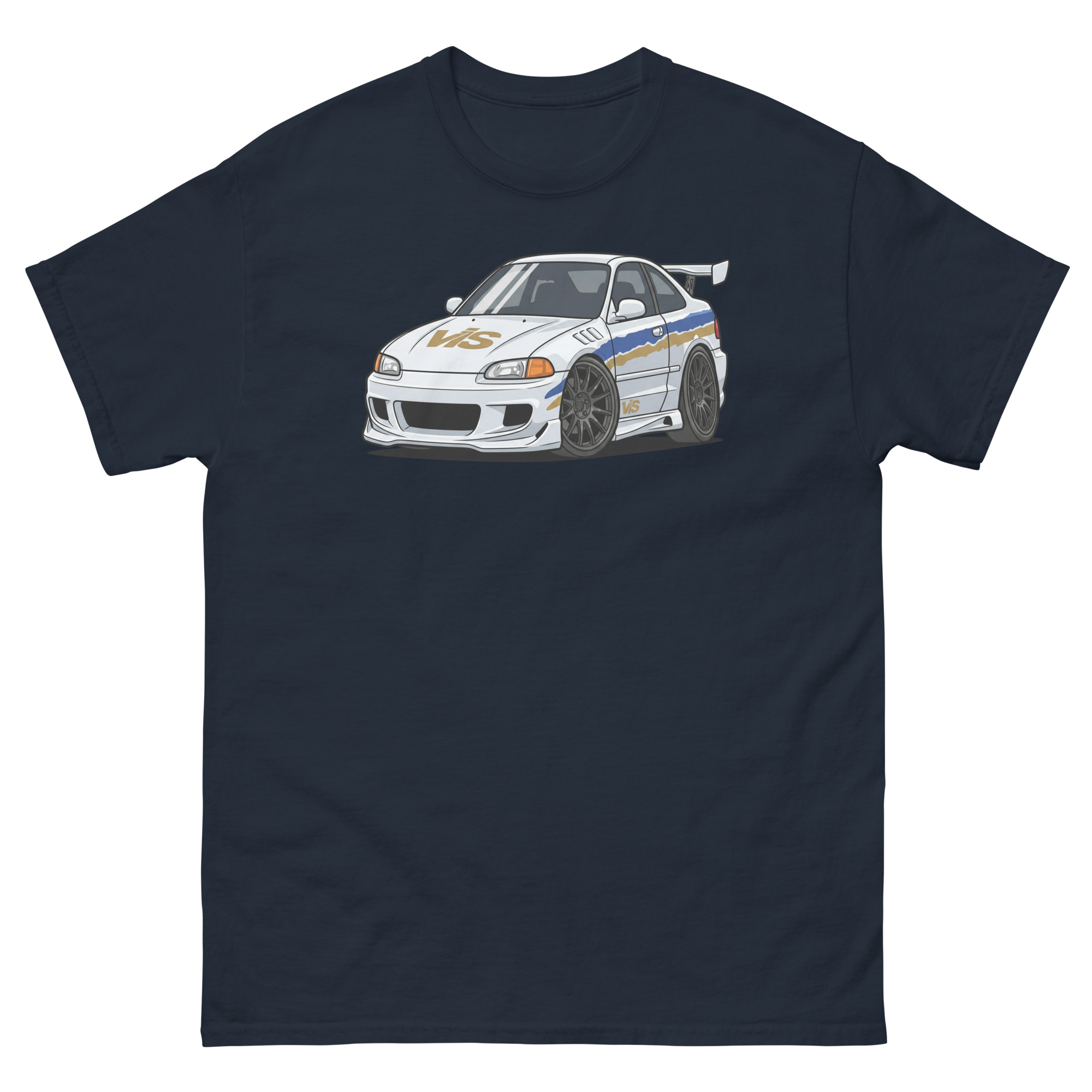 1993 Civic Coupe Chibi Style Unisex Classic Tee - Image 3