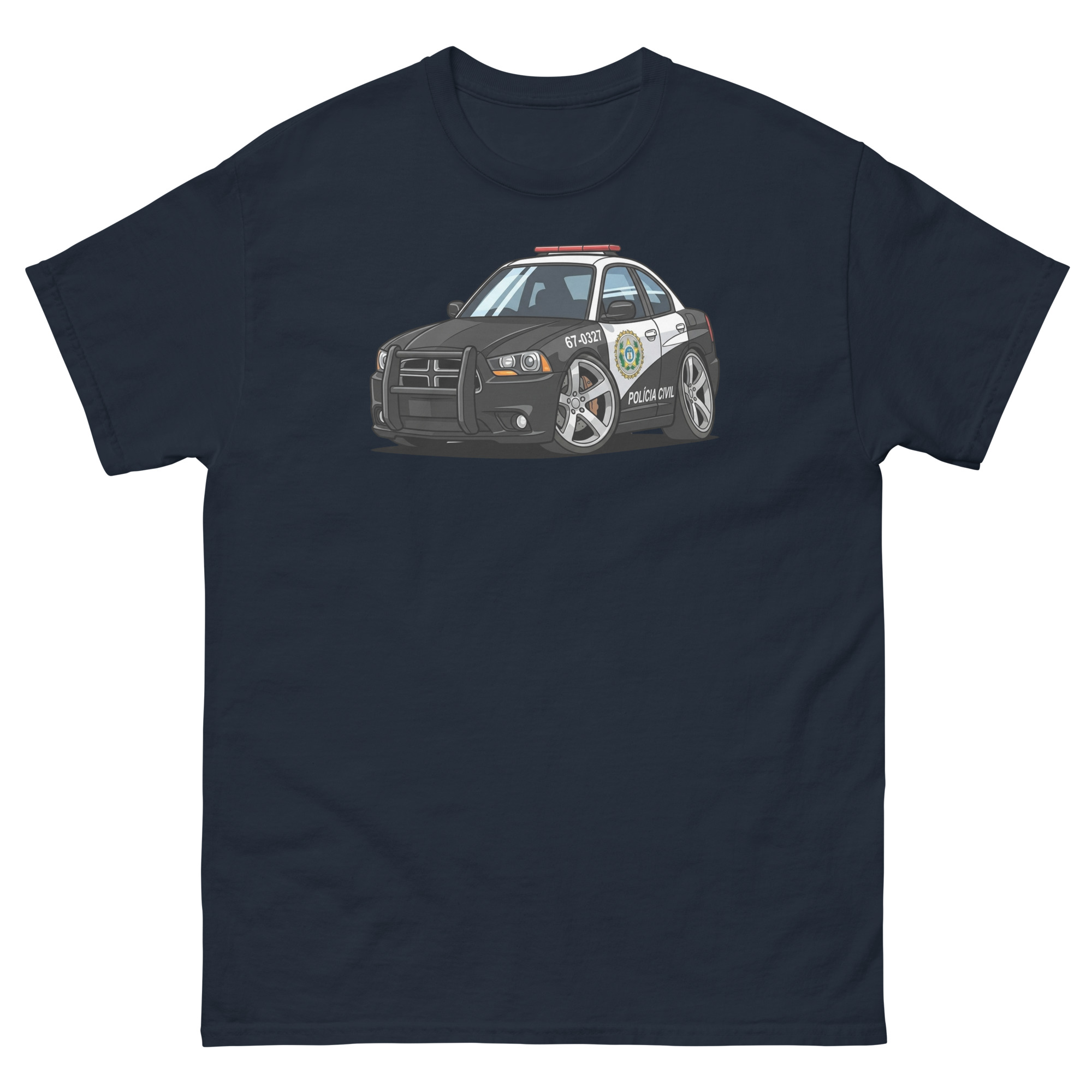 2011 Police Charger Chibi Style Unisex Classic Tee - Image 2