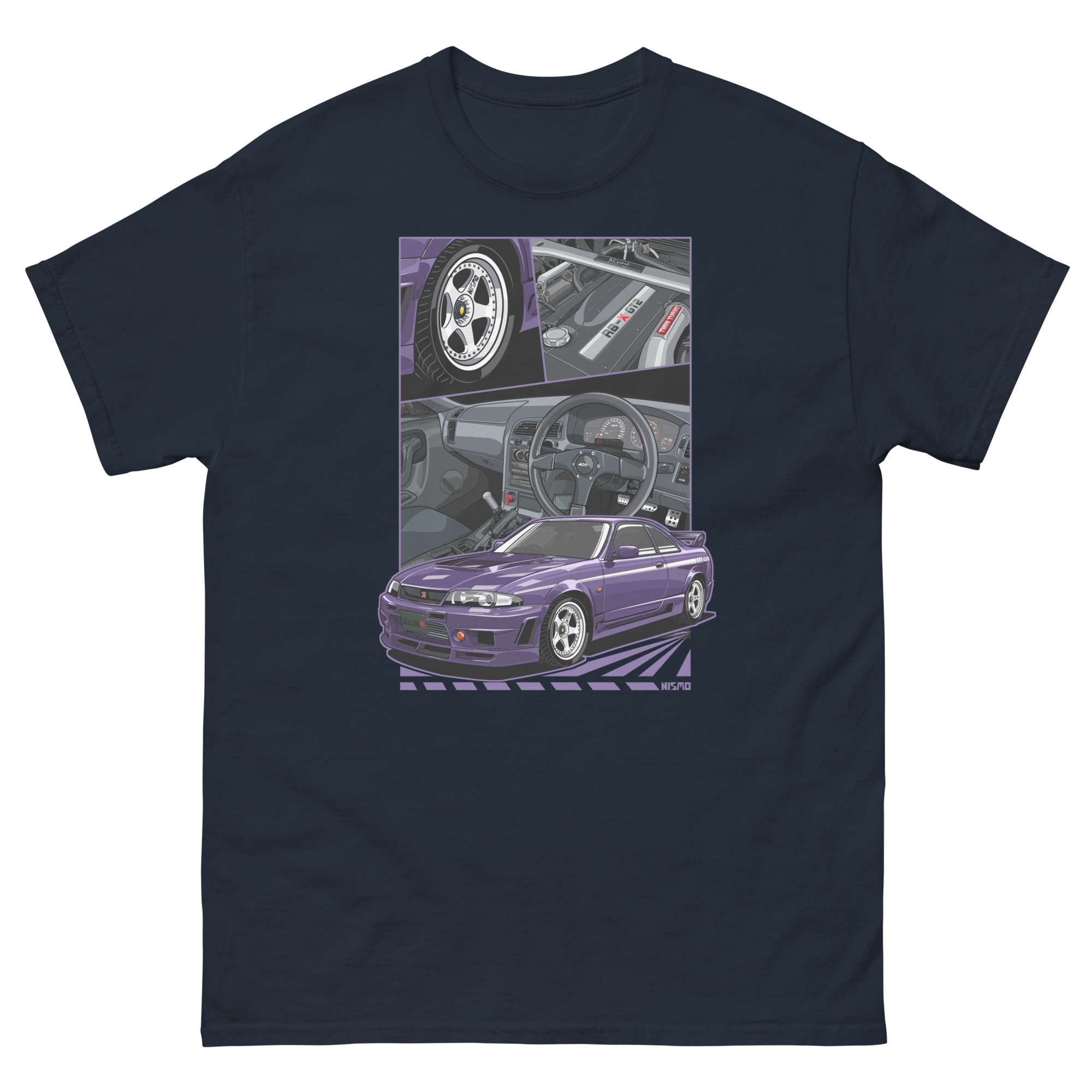 Purple Skyline R34 Unisex Classic Tee - Image 2