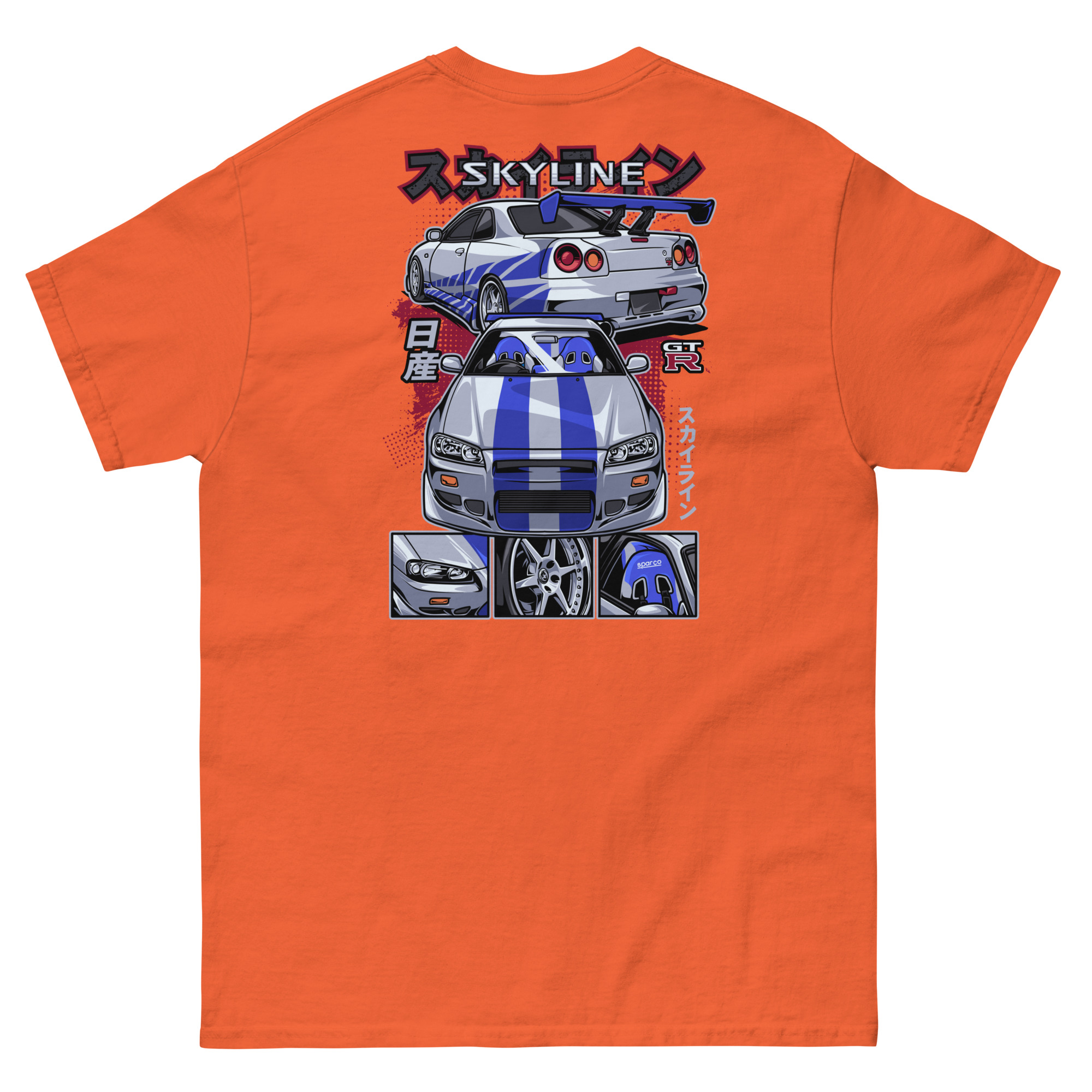 Brian's Skyline GTR R34 Unisex Classic Tee (Front/Back Design) - Image 9