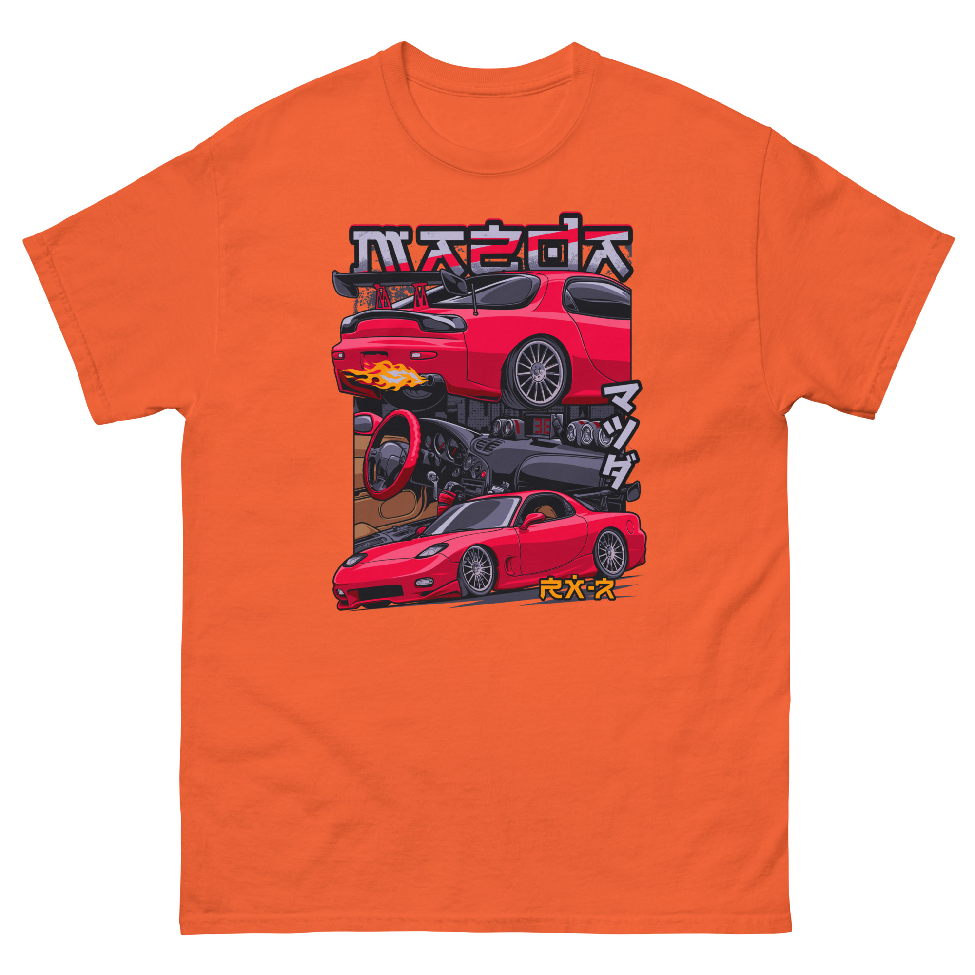 Red JDM RX-7 Unisex Classic Tee - Image 9