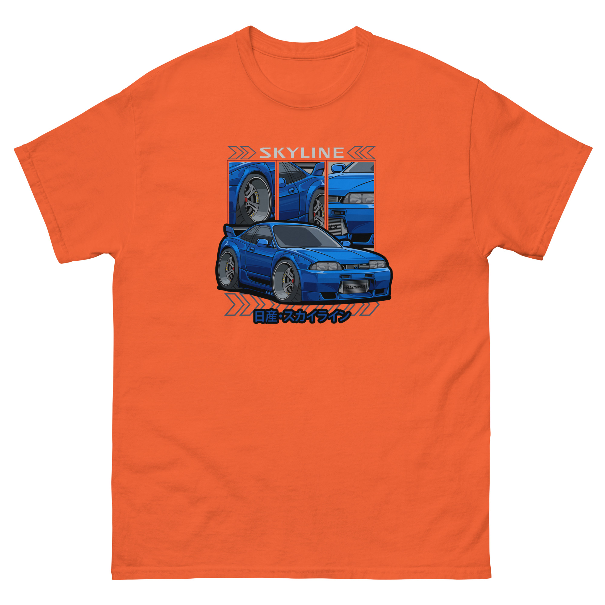 Blue JDM Skyline R33 Unisex Classic Tee - Image 9