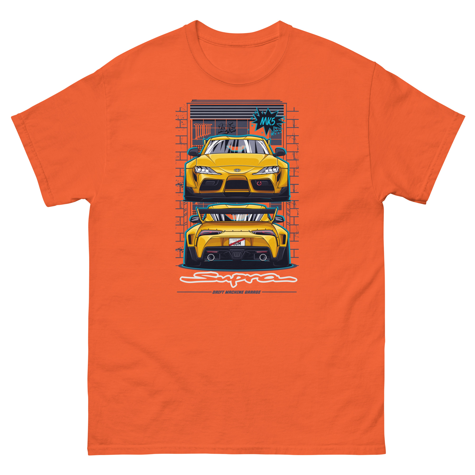 JDM Yellow Supra MK5 Unisex Classic Tee - Image 9