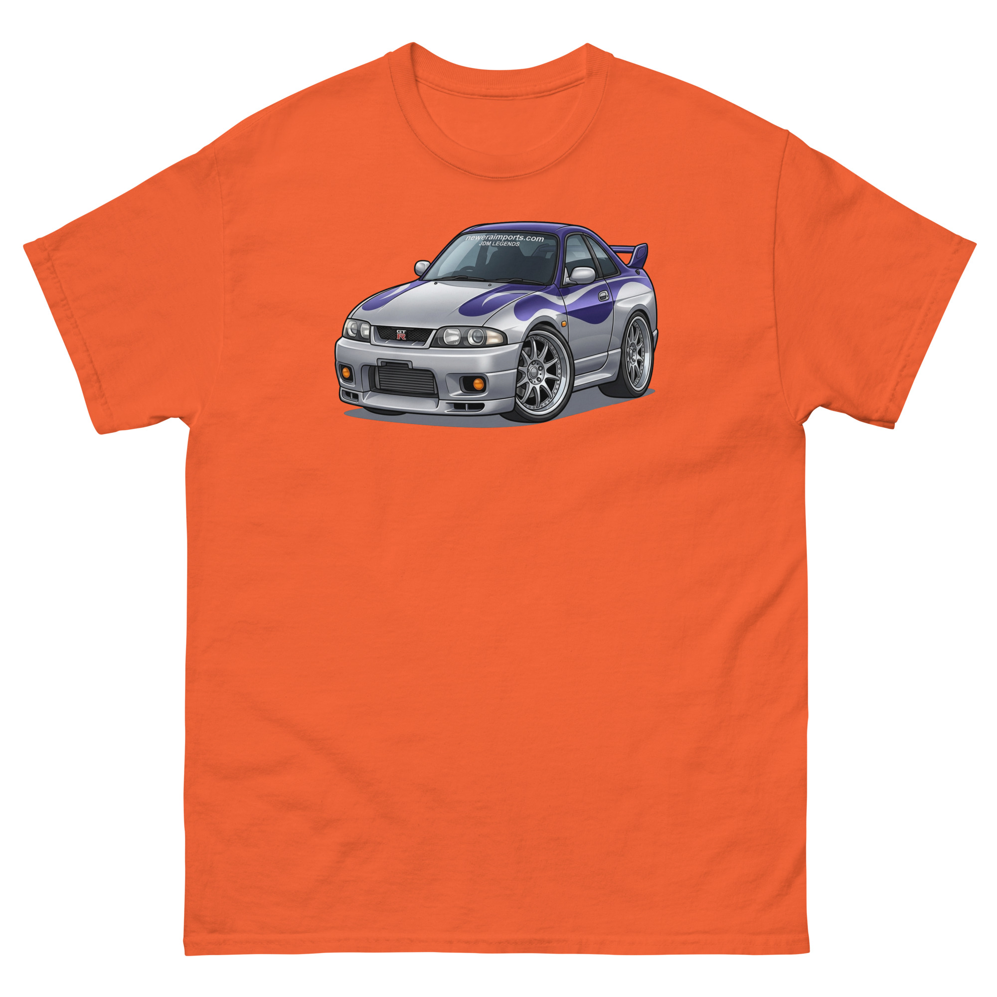 1996 Skyline GT-R R33 Chibi Style Unisex Classic Tee - Image 9