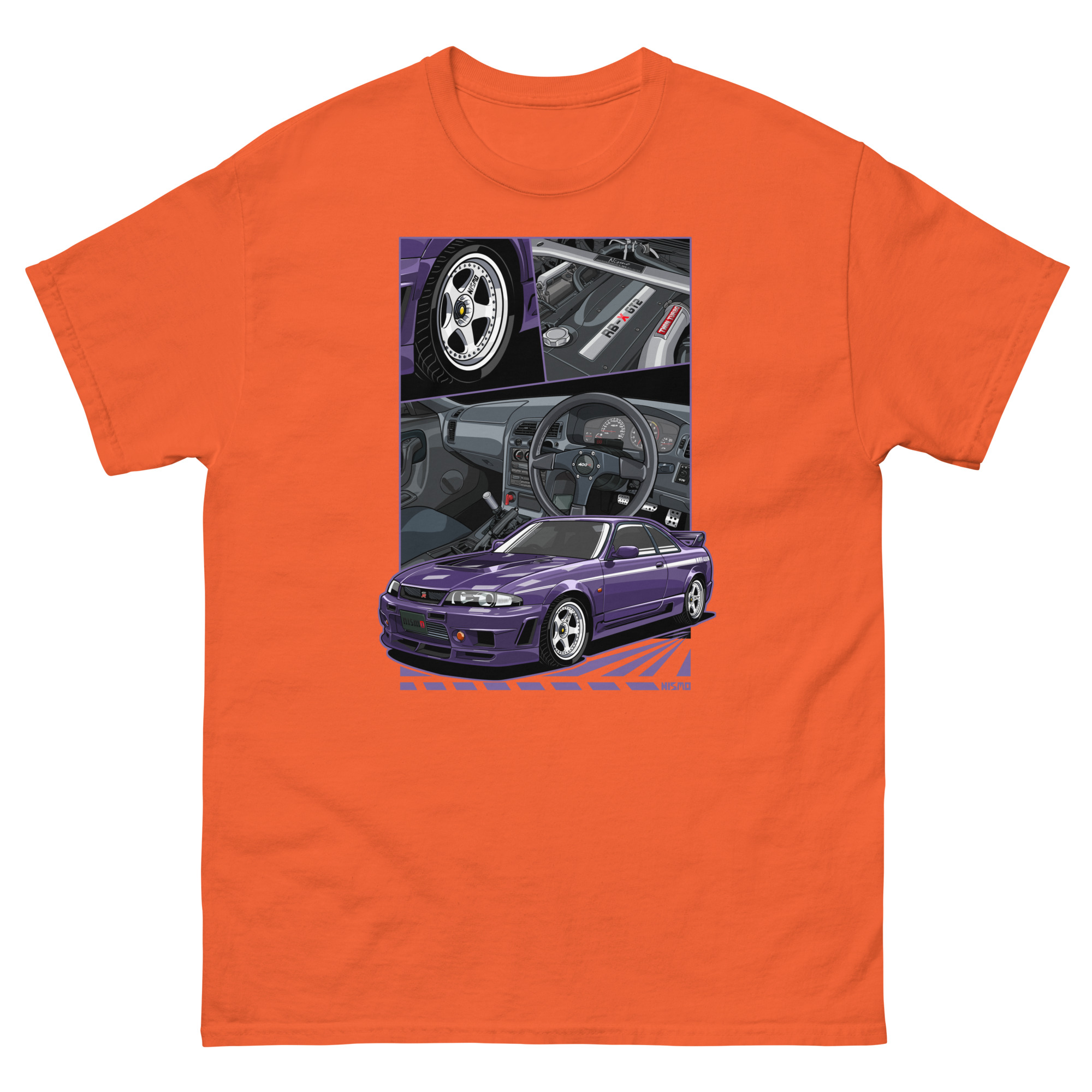 Purple Skyline R34 Unisex Classic Tee - Image 9