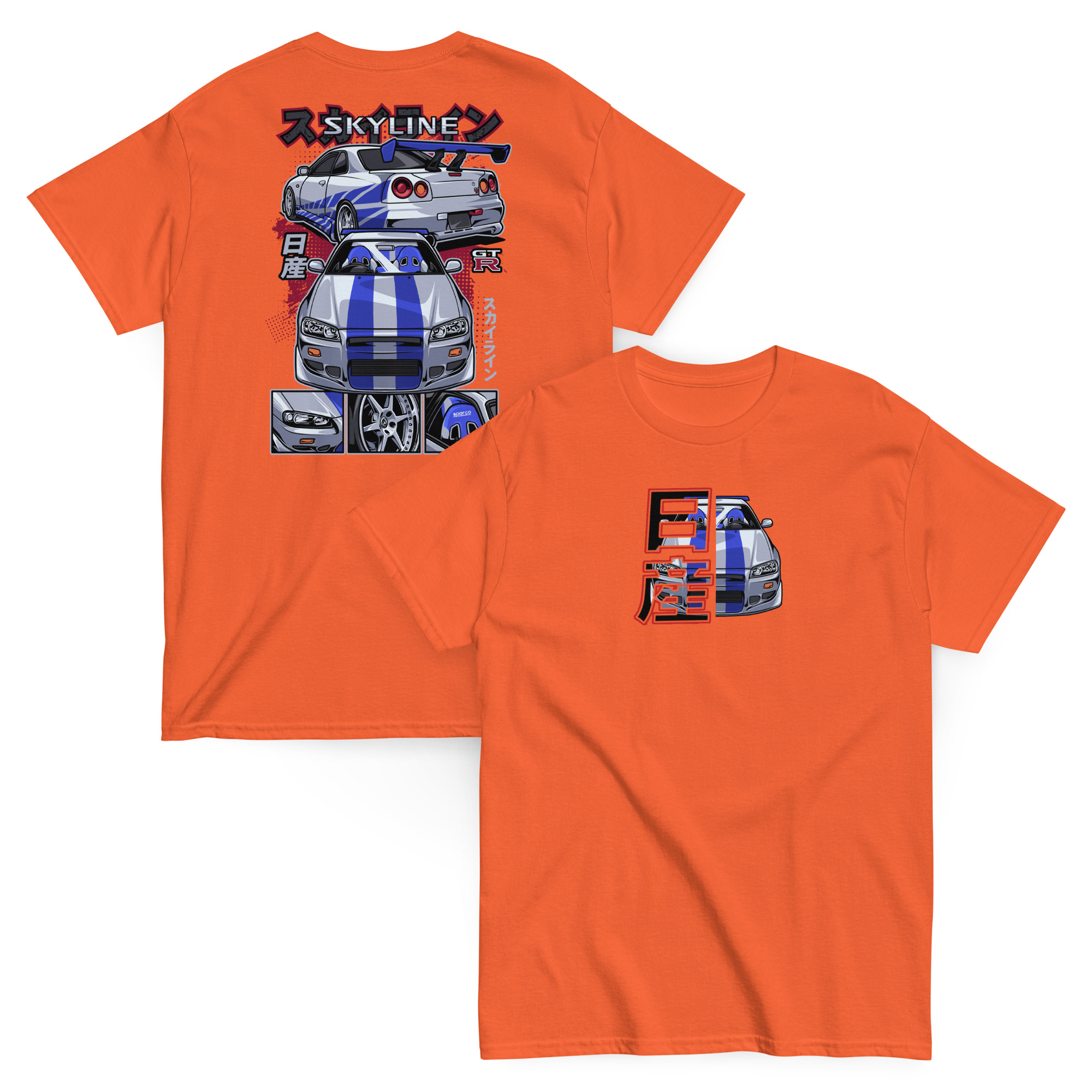 Brian's Skyline GTR R34 Unisex Classic Tee (Front/Back Design) - Image 29
