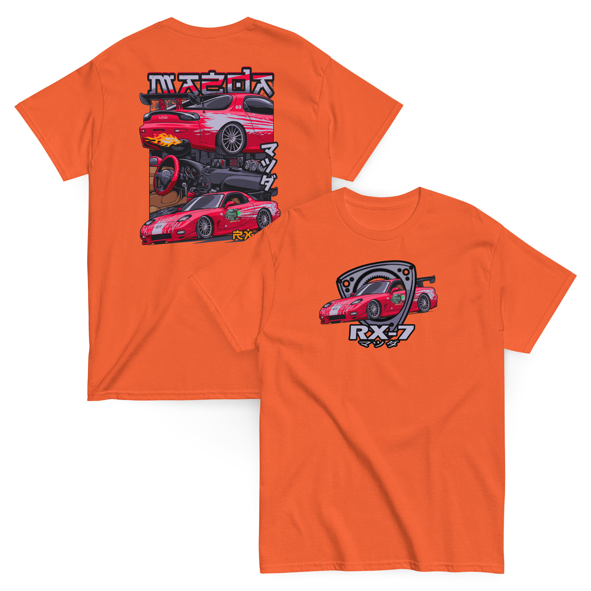 Dom's RX-7 Unisex Classic Tee (Front/Back Design) - Image 29