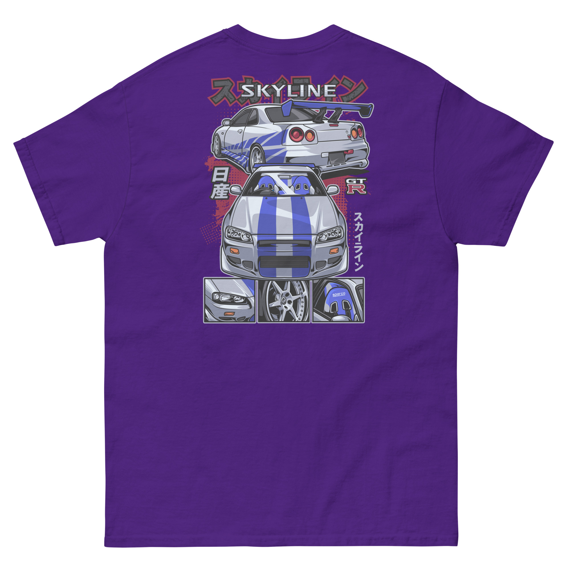 Brian's Skyline GTR R34 Unisex Classic Tee (Front/Back Design) - Image 3