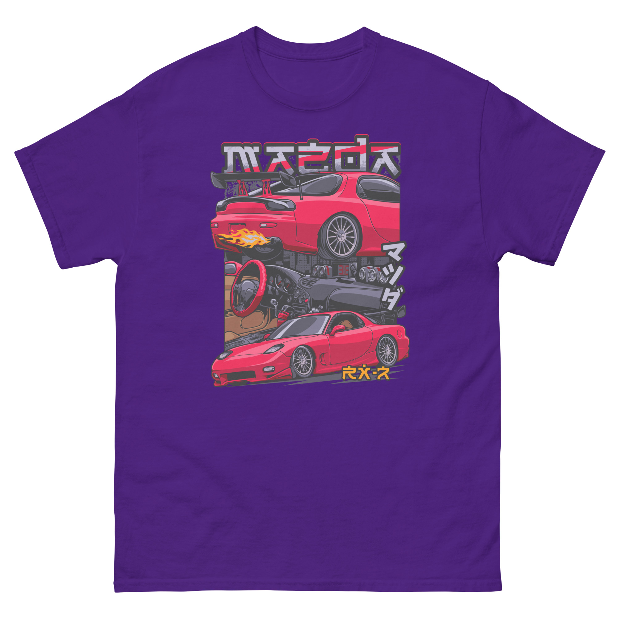 Red JDM RX-7 Unisex Classic Tee - Image 3
