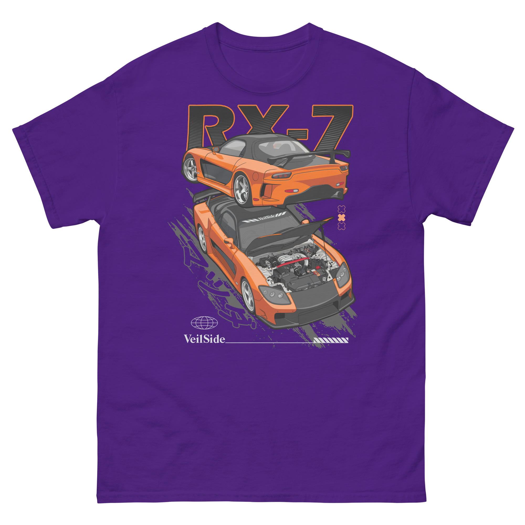 Han's Orange RX-7 Unisex Classic Tee - Image 3