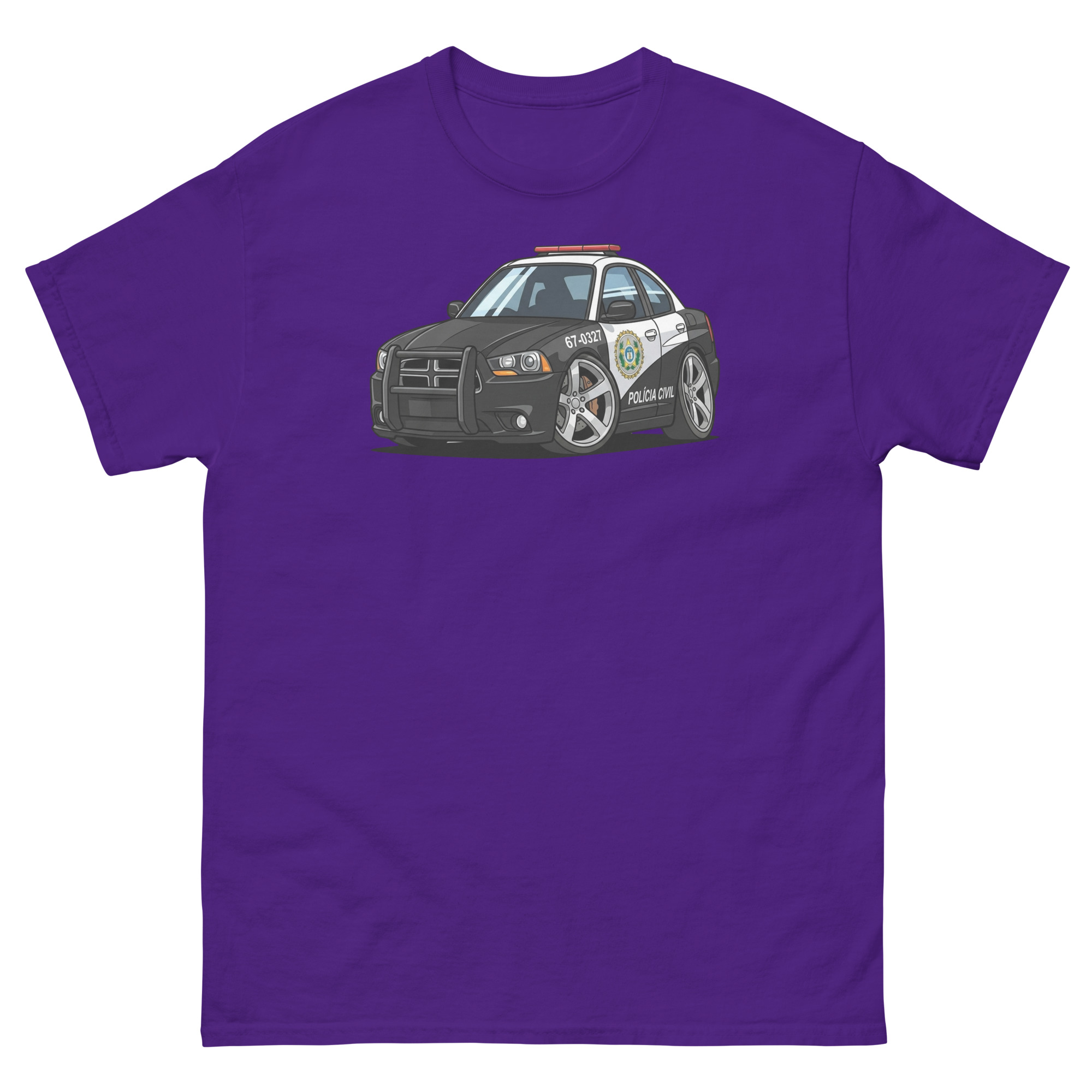 2011 Police Charger Chibi Style Unisex Classic Tee - Image 3