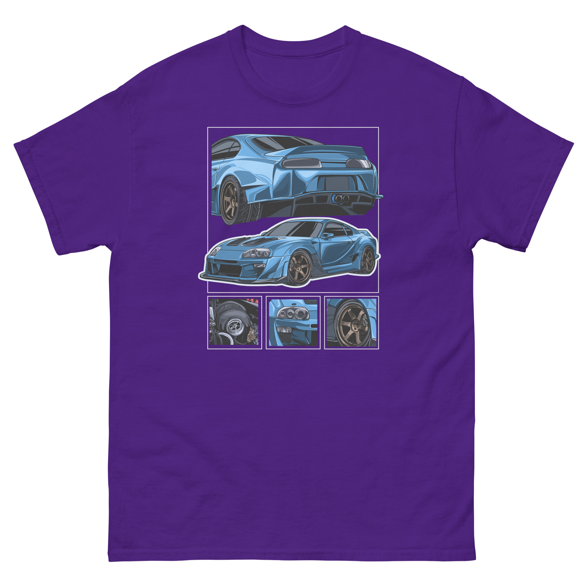 JDM Blue MK4 Supra Unisex Classic Tee - Image 5