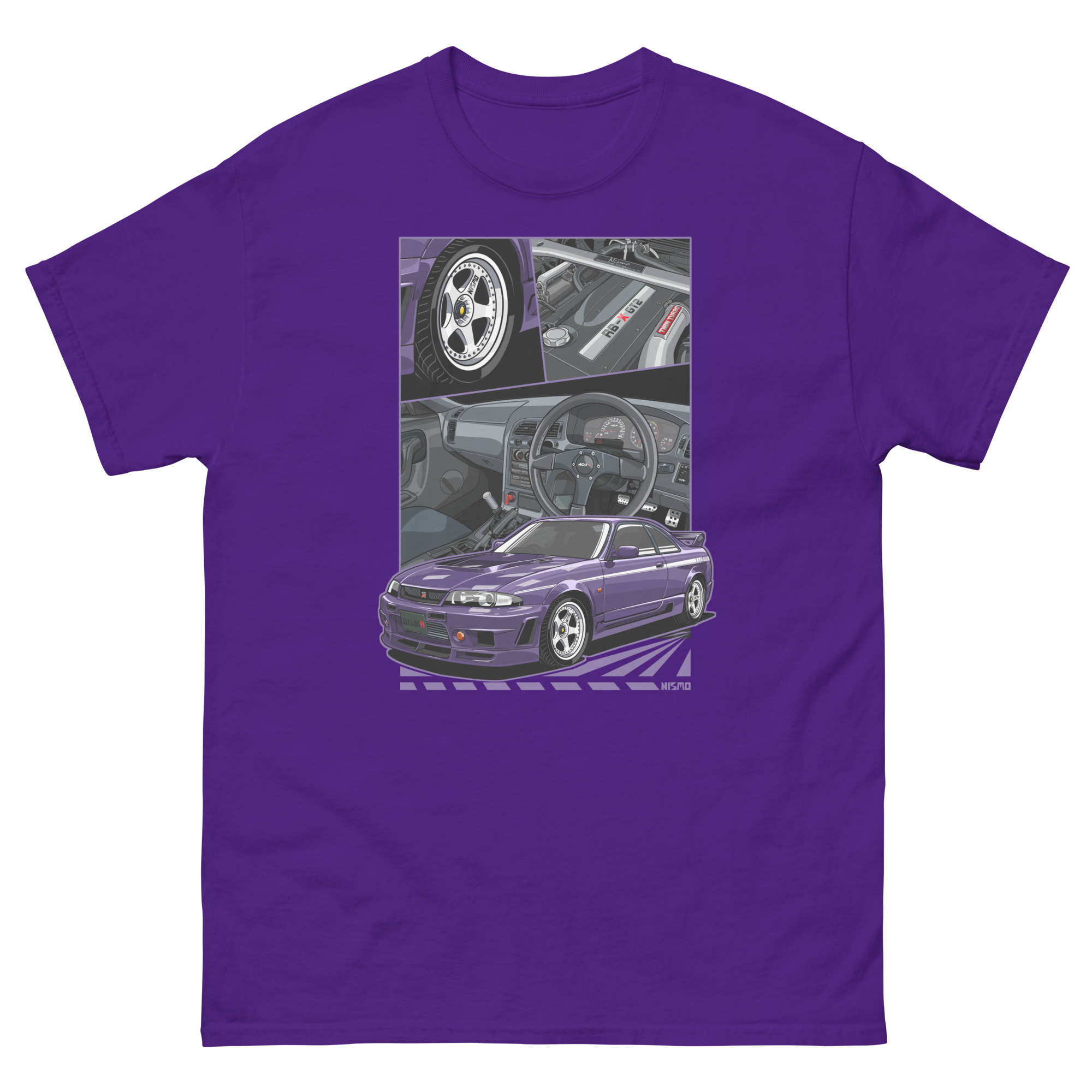 Purple Skyline R34 Unisex Classic Tee - Image 3