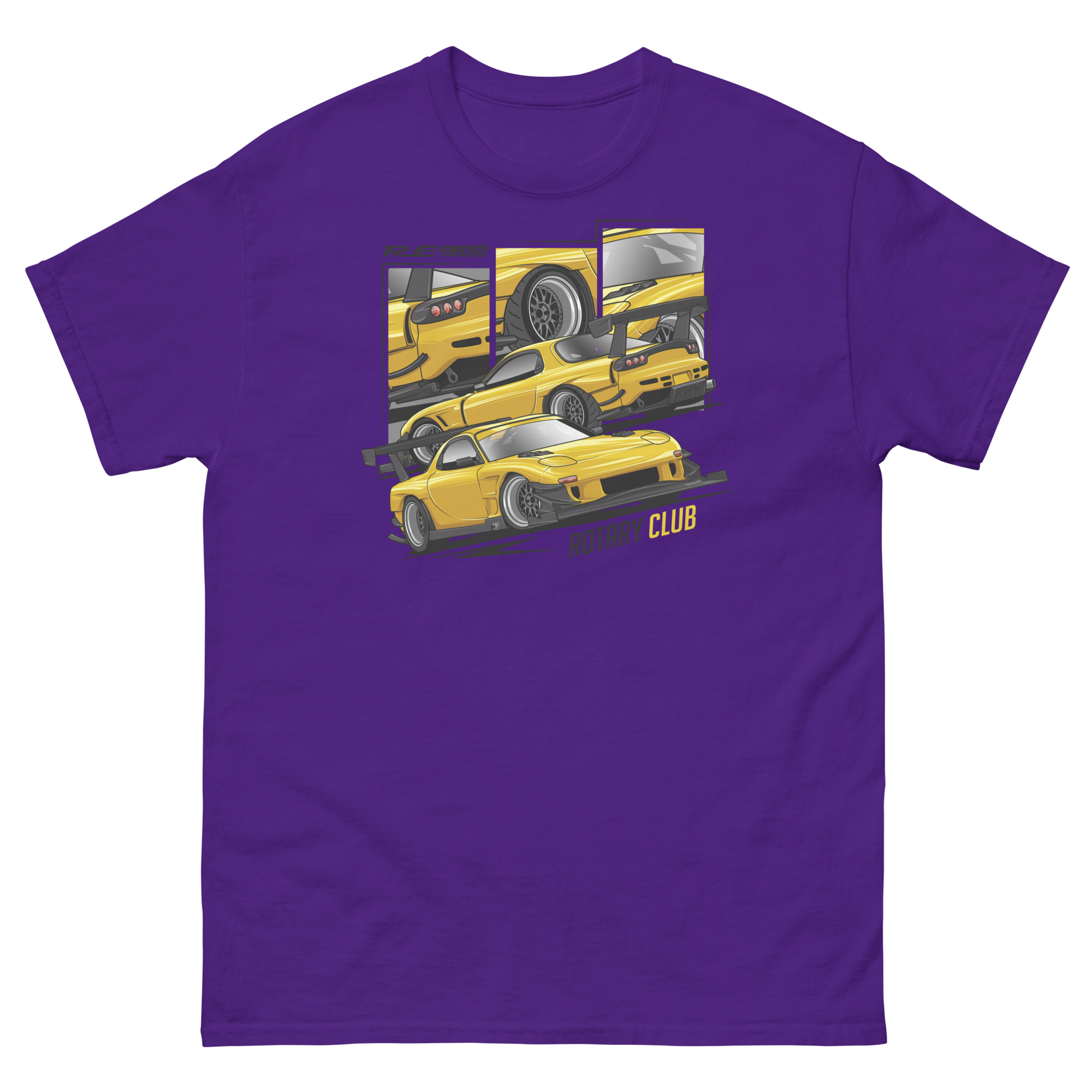 JDM Yellow RX-7 Rotary Club Unisex Classic Tee - Image 3