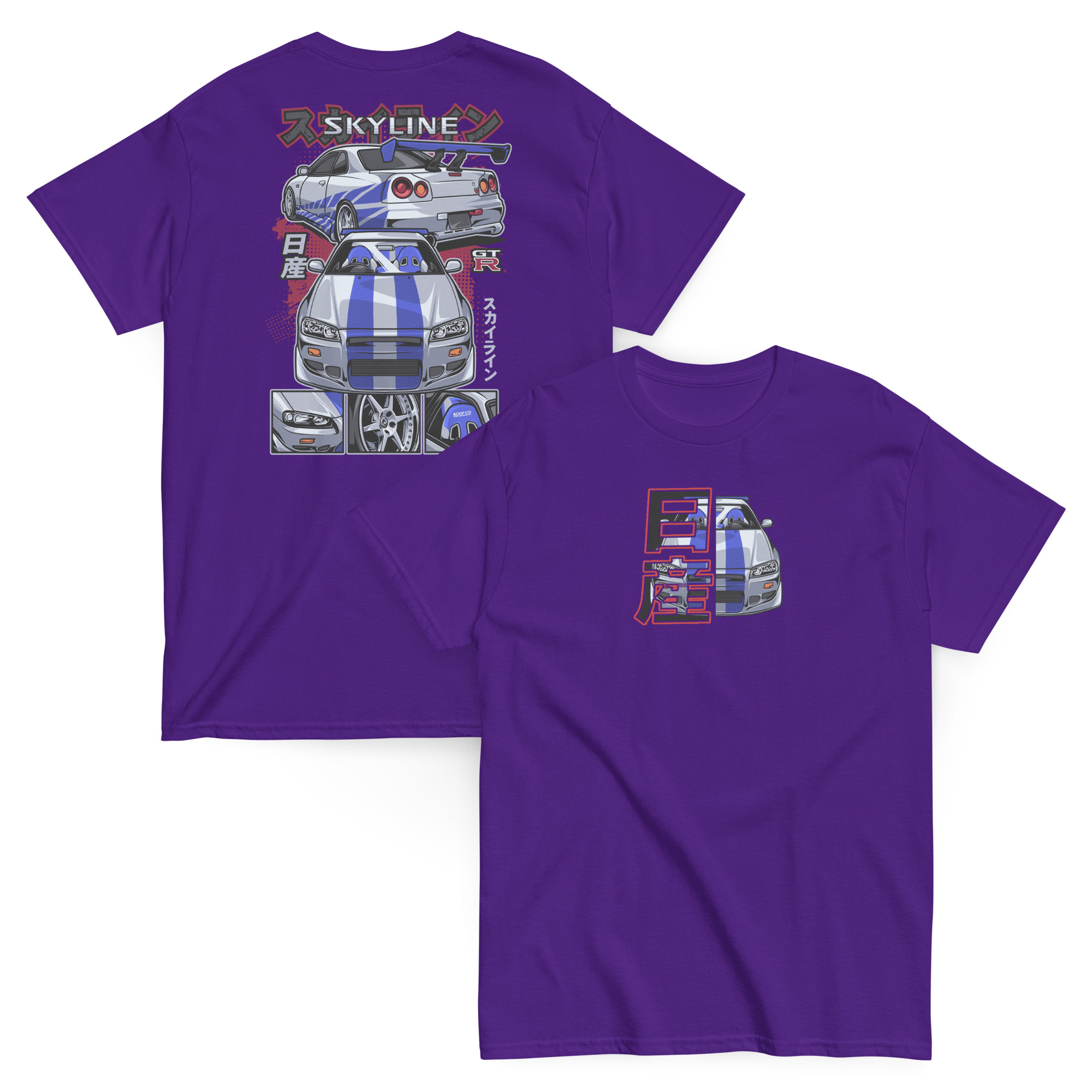 Brian's Skyline GTR R34 Unisex Classic Tee (Front/Back Design) - Image 23