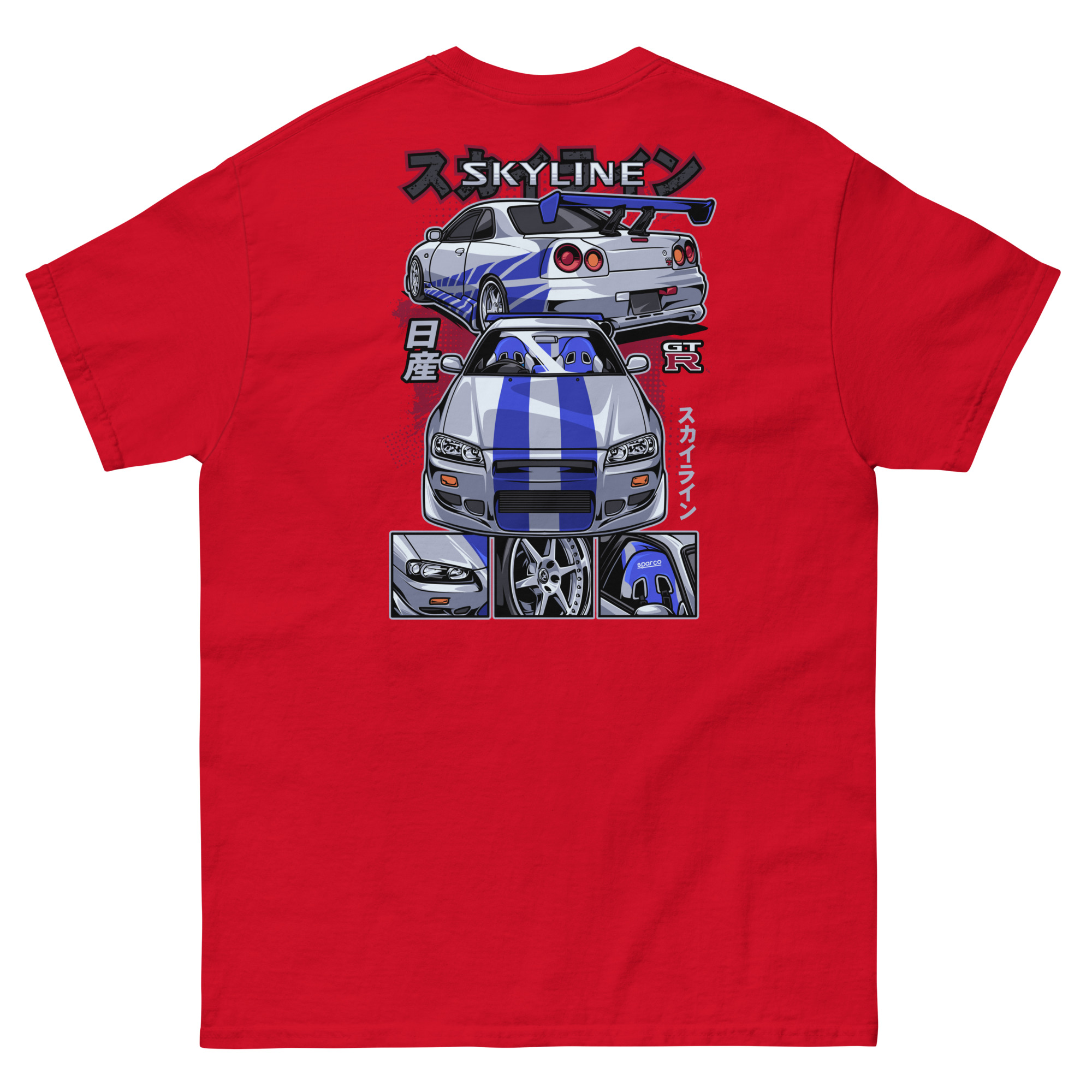 Brian's Skyline GTR R34 Unisex Classic Tee (Front/Back Design) - Image 4