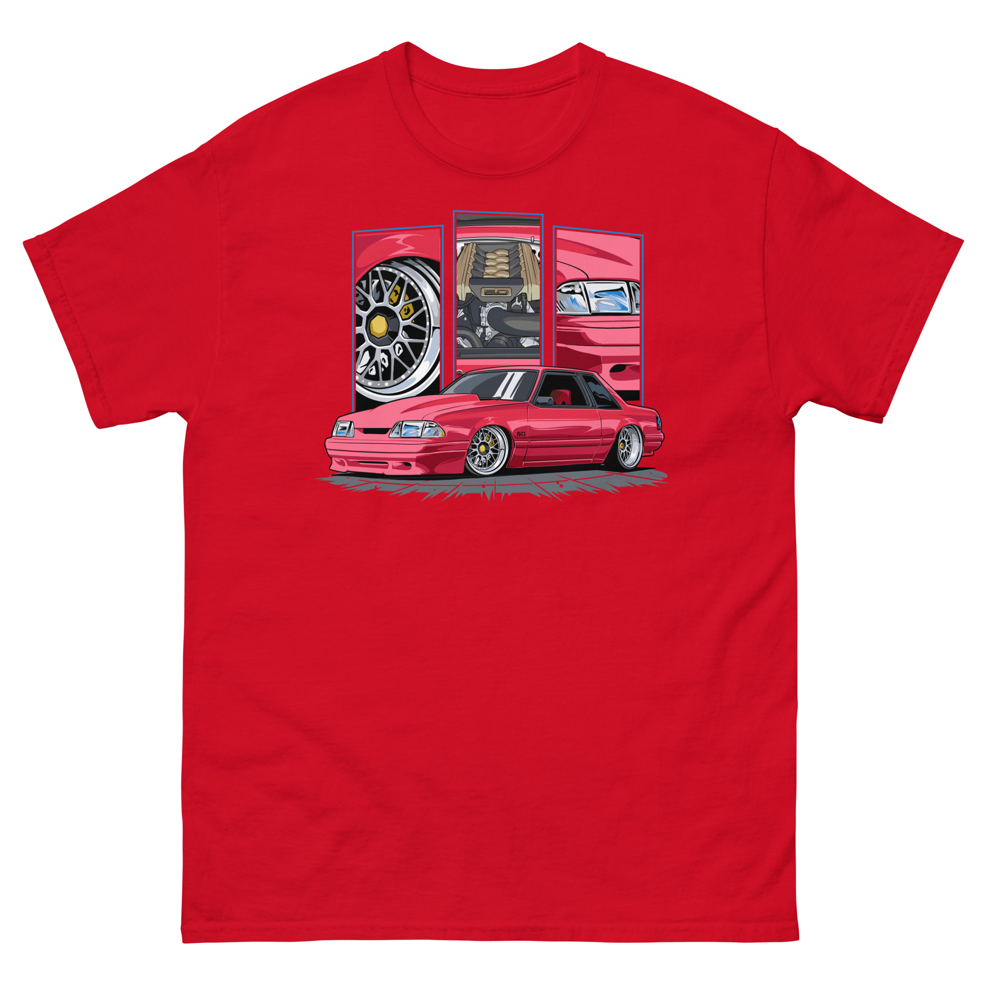 Red Foxbody Cobra Unisex Classic Tee - Image 4