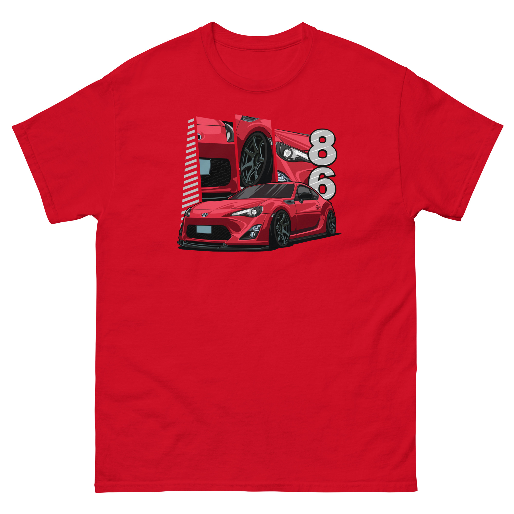 Red JDM GT86 Unisex Classic Tee - Image 7