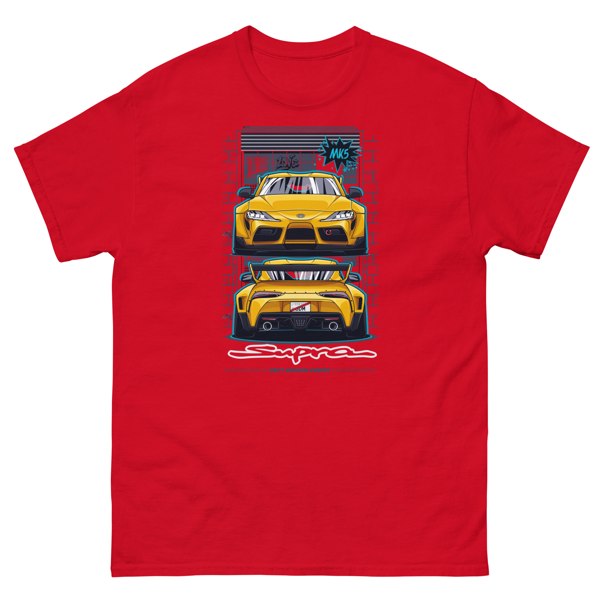 JDM Yellow Supra MK5 Unisex Classic Tee - Image 4
