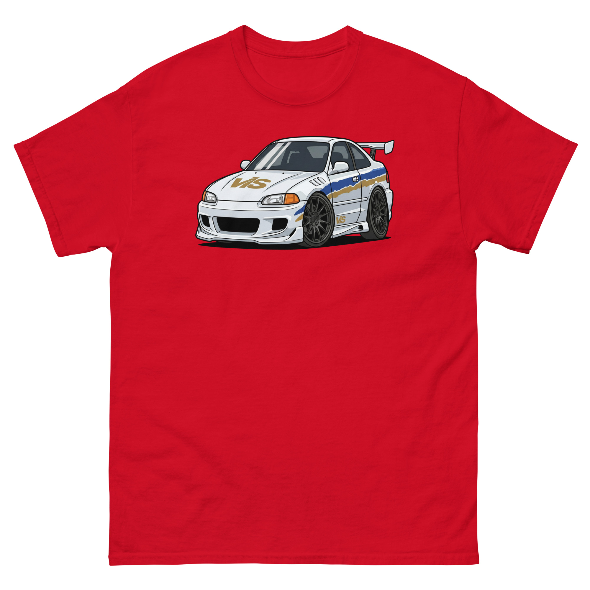 1993 Civic Coupe Chibi Style Unisex Classic Tee - Image 7