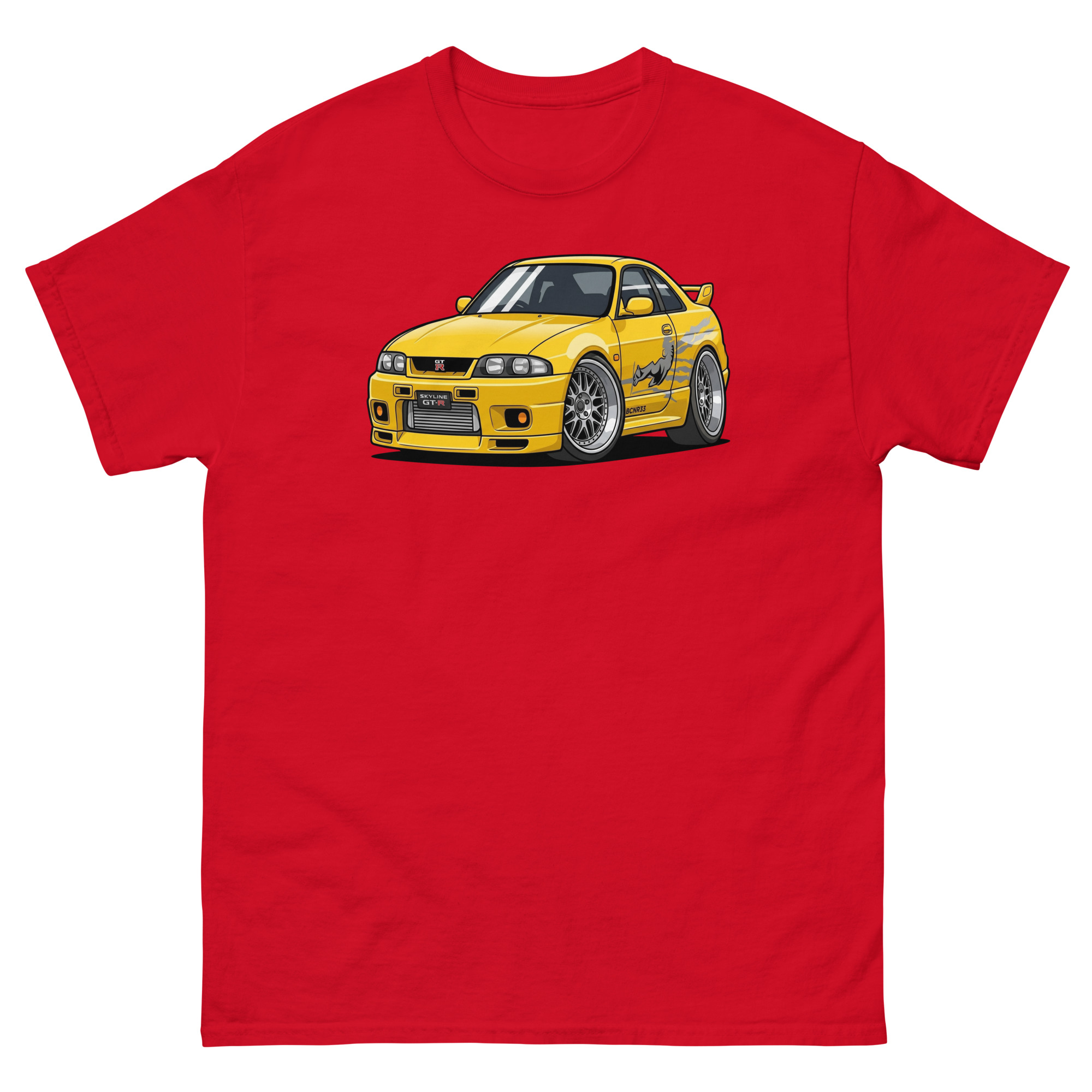 1995 Skyline GT-R R33 Chibi Style Unisex Classic Tee - Image 4