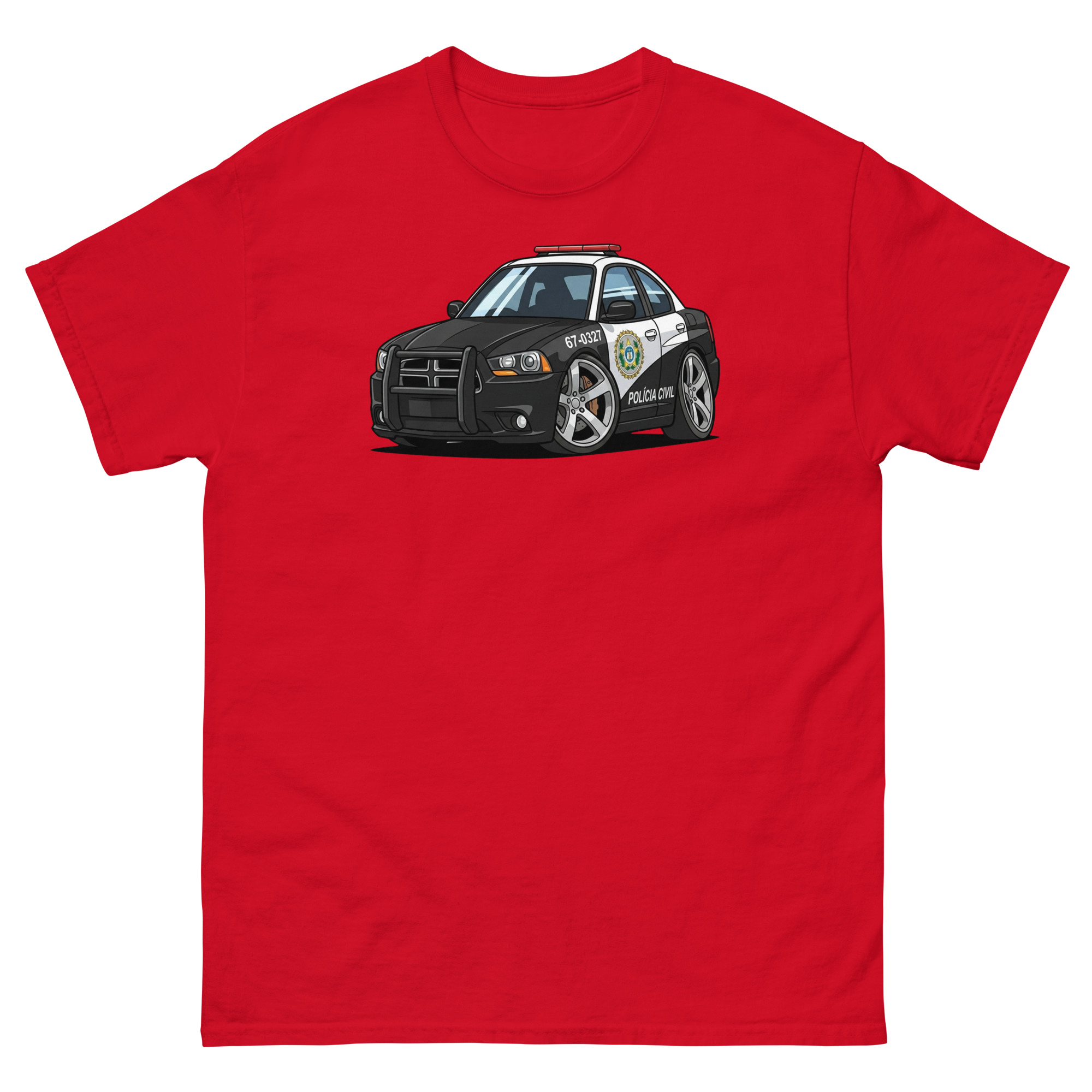 2011 Police Charger Chibi Style Unisex Classic Tee - Image 4