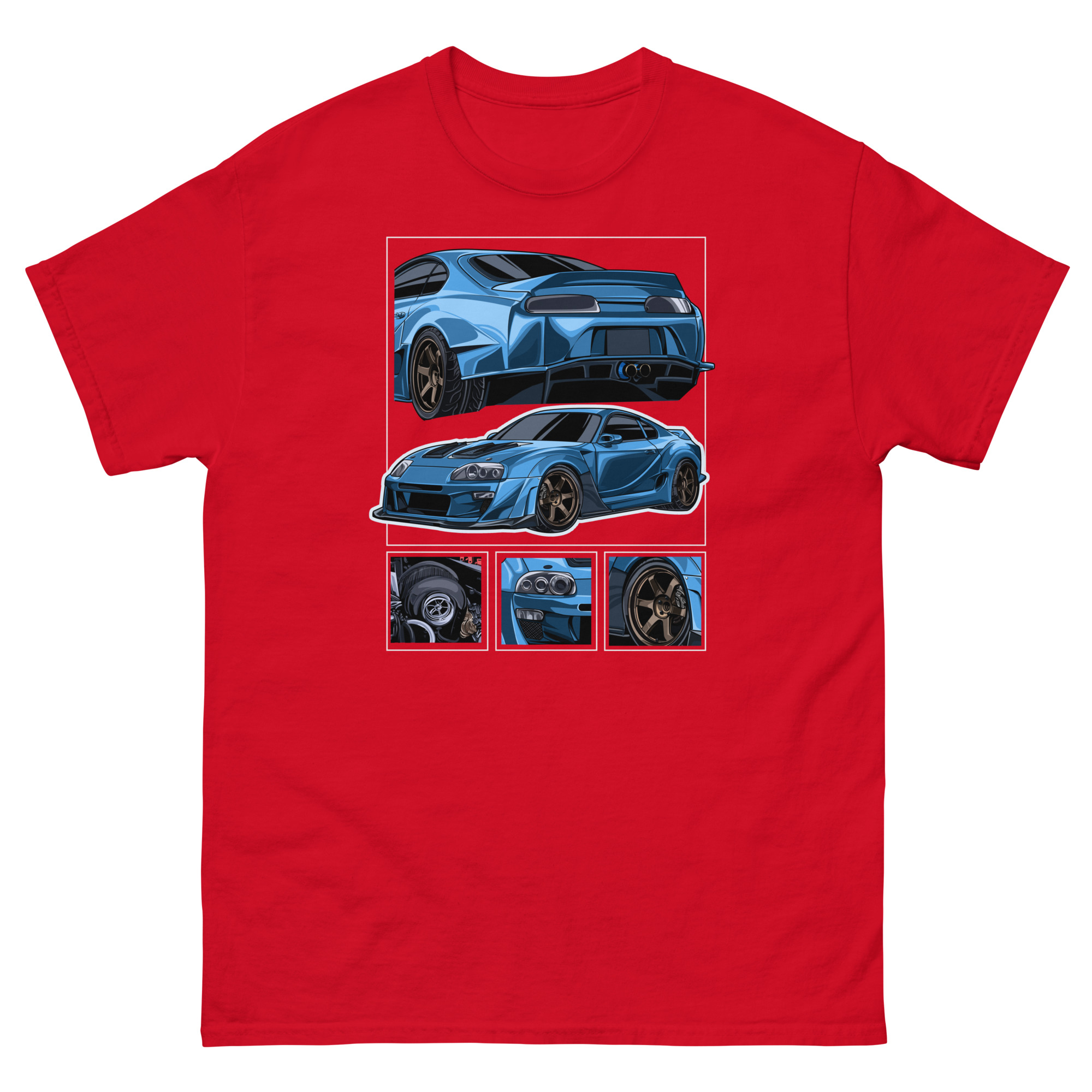 JDM Blue MK4 Supra Unisex Classic Tee - Image 7