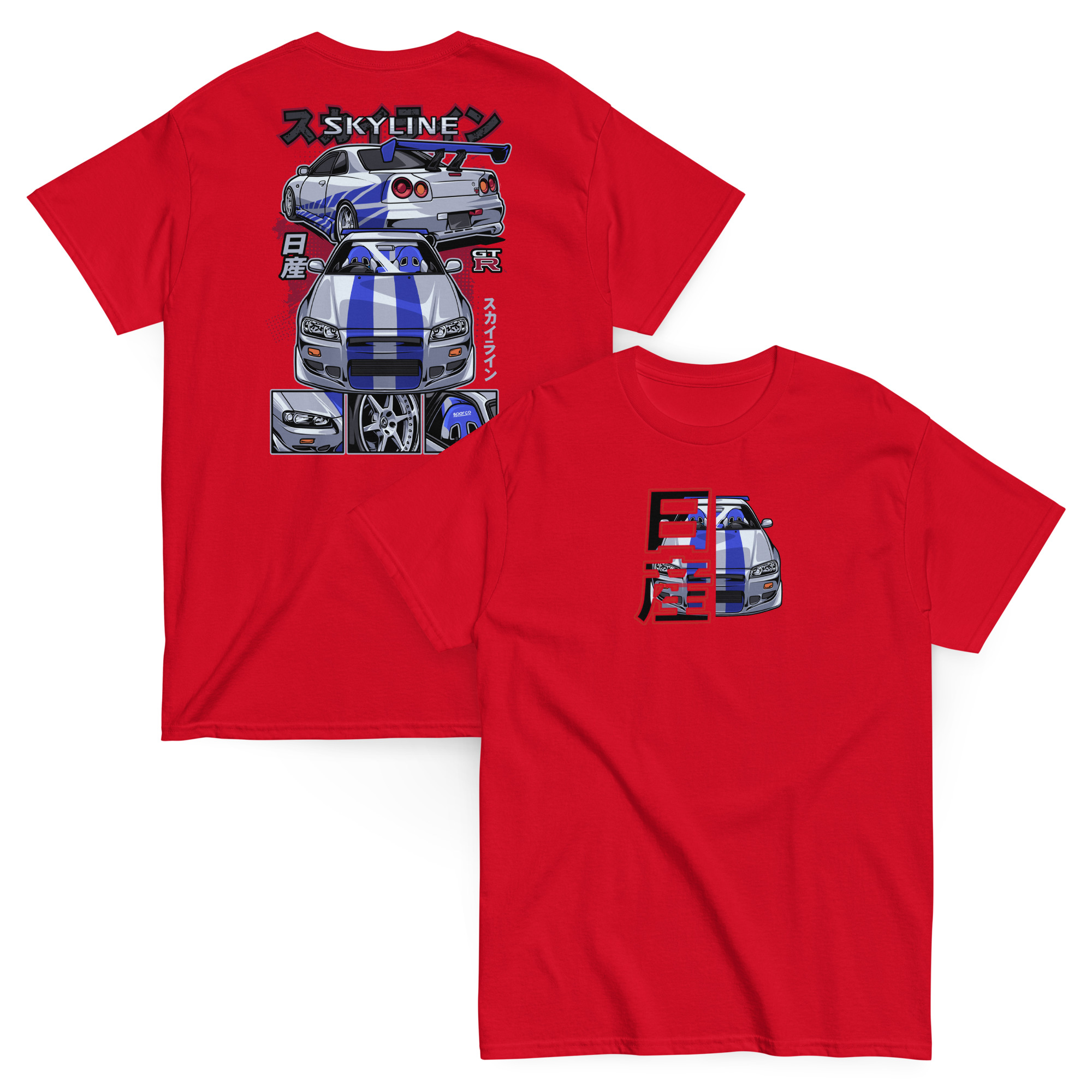 Brian's Skyline GTR R34 Unisex Classic Tee (Front/Back Design) - Image 24