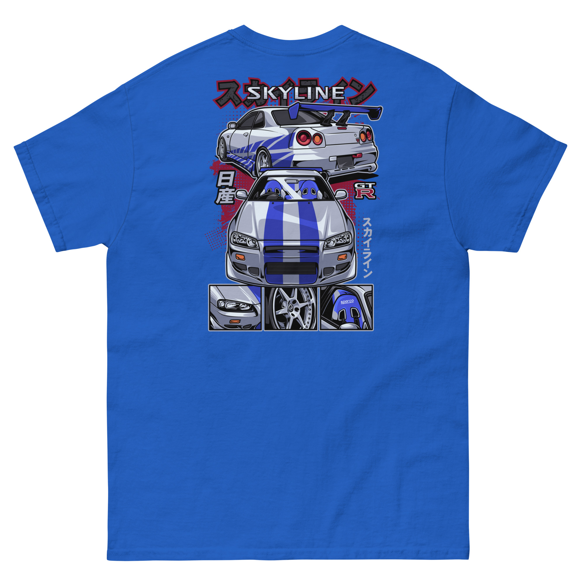 Brian's Skyline GTR R34 Unisex Classic Tee (Front/Back Design) - Image 5