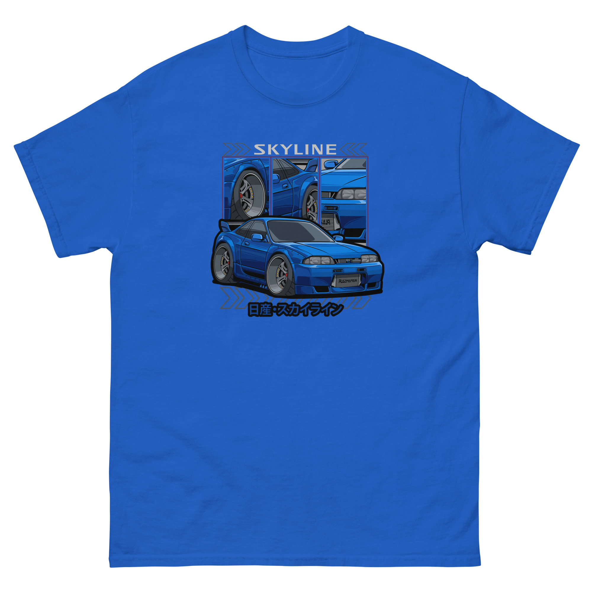Blue JDM Skyline R33 Unisex Classic Tee - Image 5