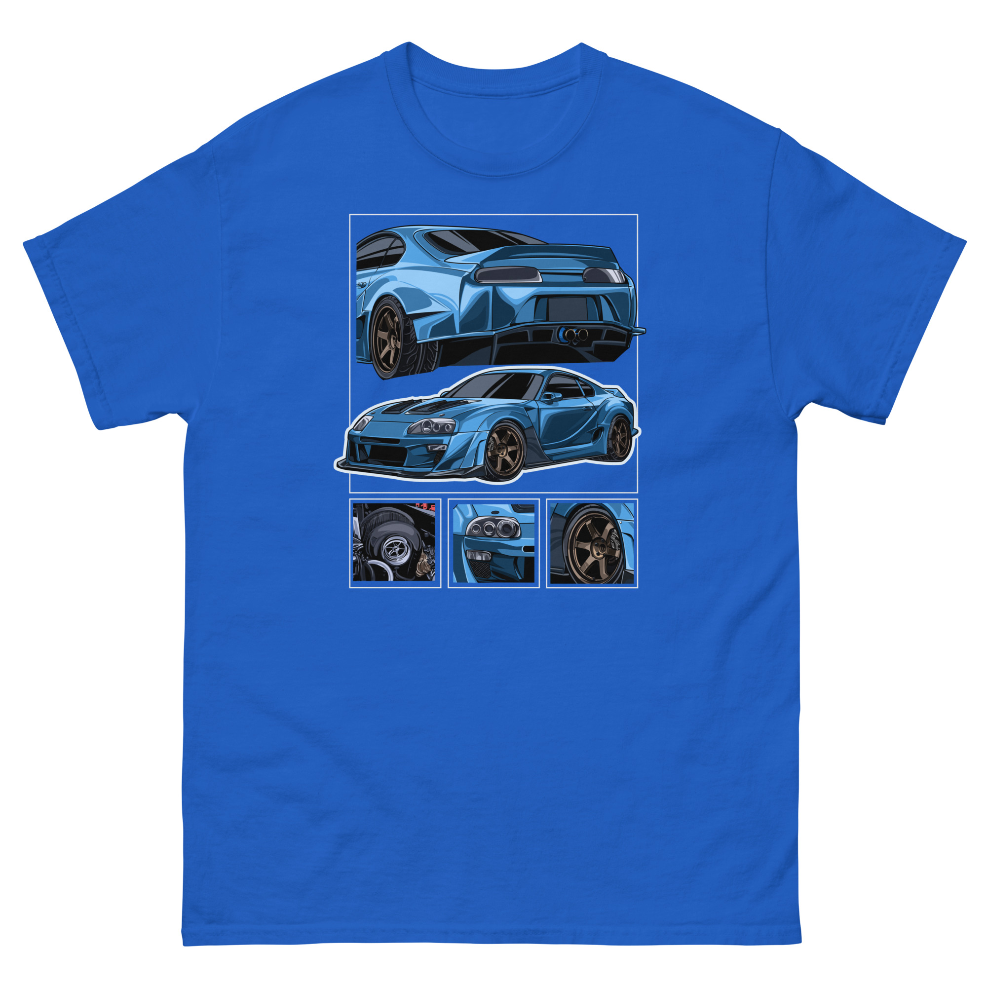 JDM Blue MK4 Supra Unisex Classic Tee - Image 9