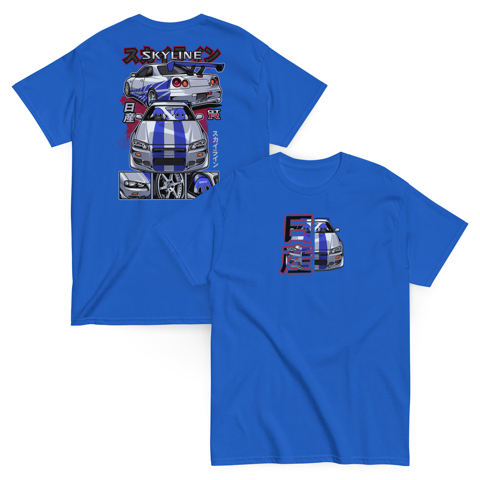 Brian's Skyline GTR R34 Unisex Classic Tee (Front/Back Design) - Image 25
