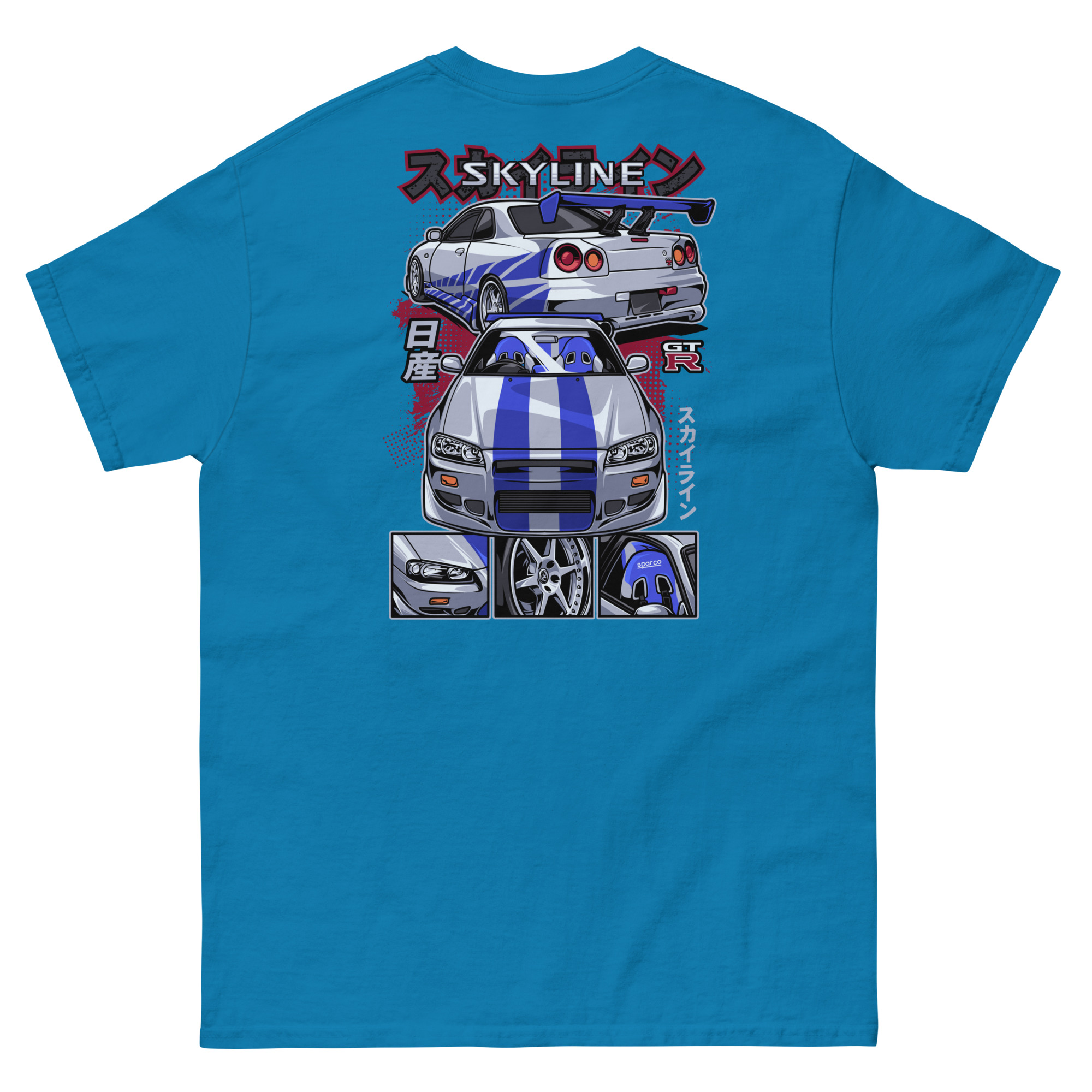 Brian's Skyline GTR R34 Unisex Classic Tee (Front/Back Design) - Image 6