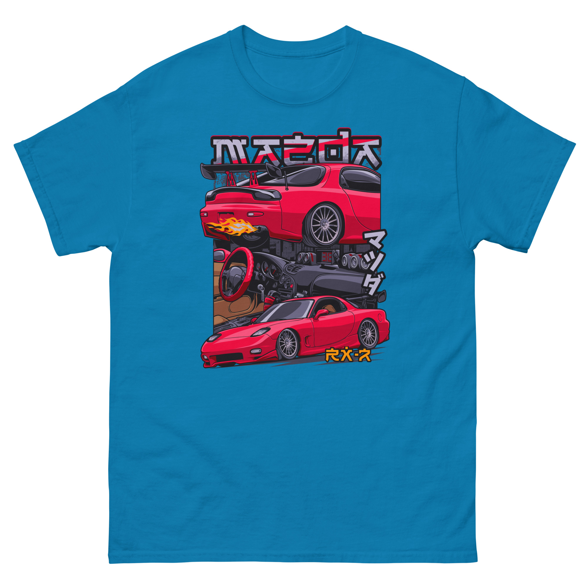 Red JDM RX-7 Unisex Classic Tee - Image 6