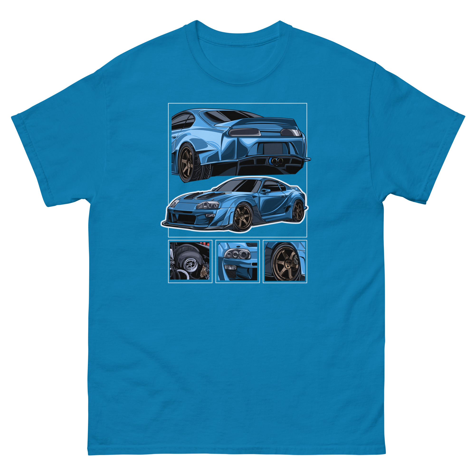 JDM Blue MK4 Supra Unisex Classic Tee - Image 11