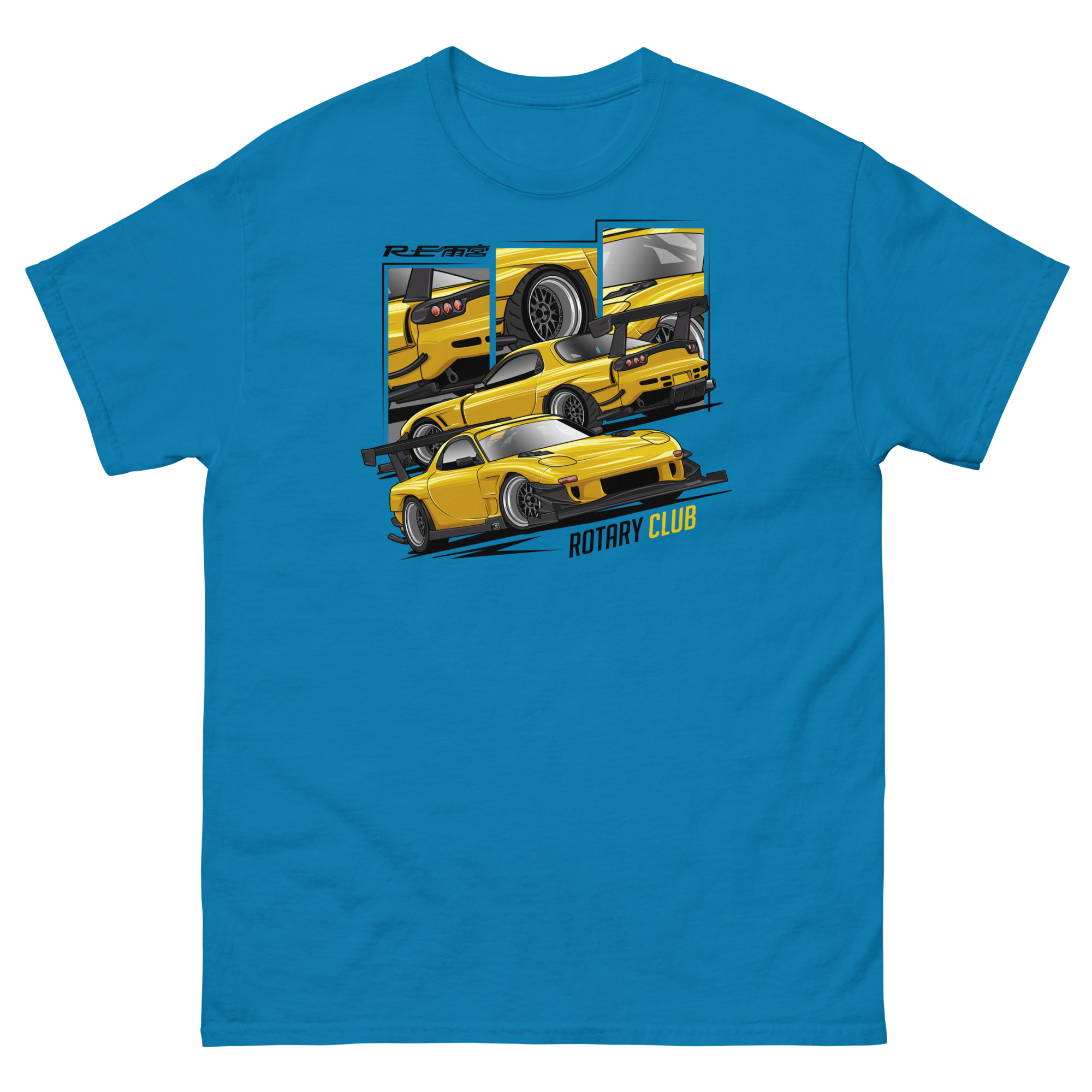 JDM Yellow RX-7 Rotary Club Unisex Classic Tee - Image 6