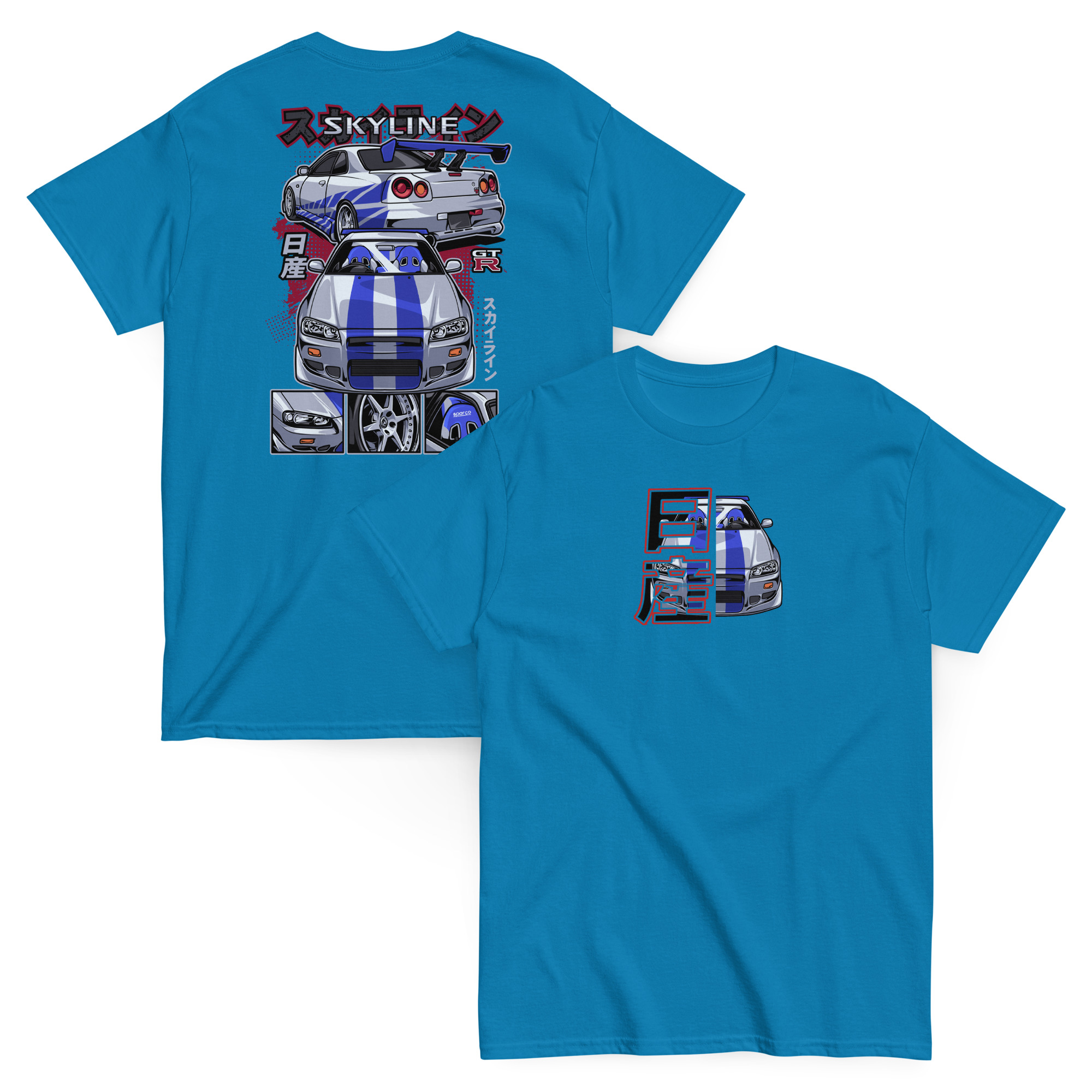 Brian's Skyline GTR R34 Unisex Classic Tee (Front/Back Design) - Image 26