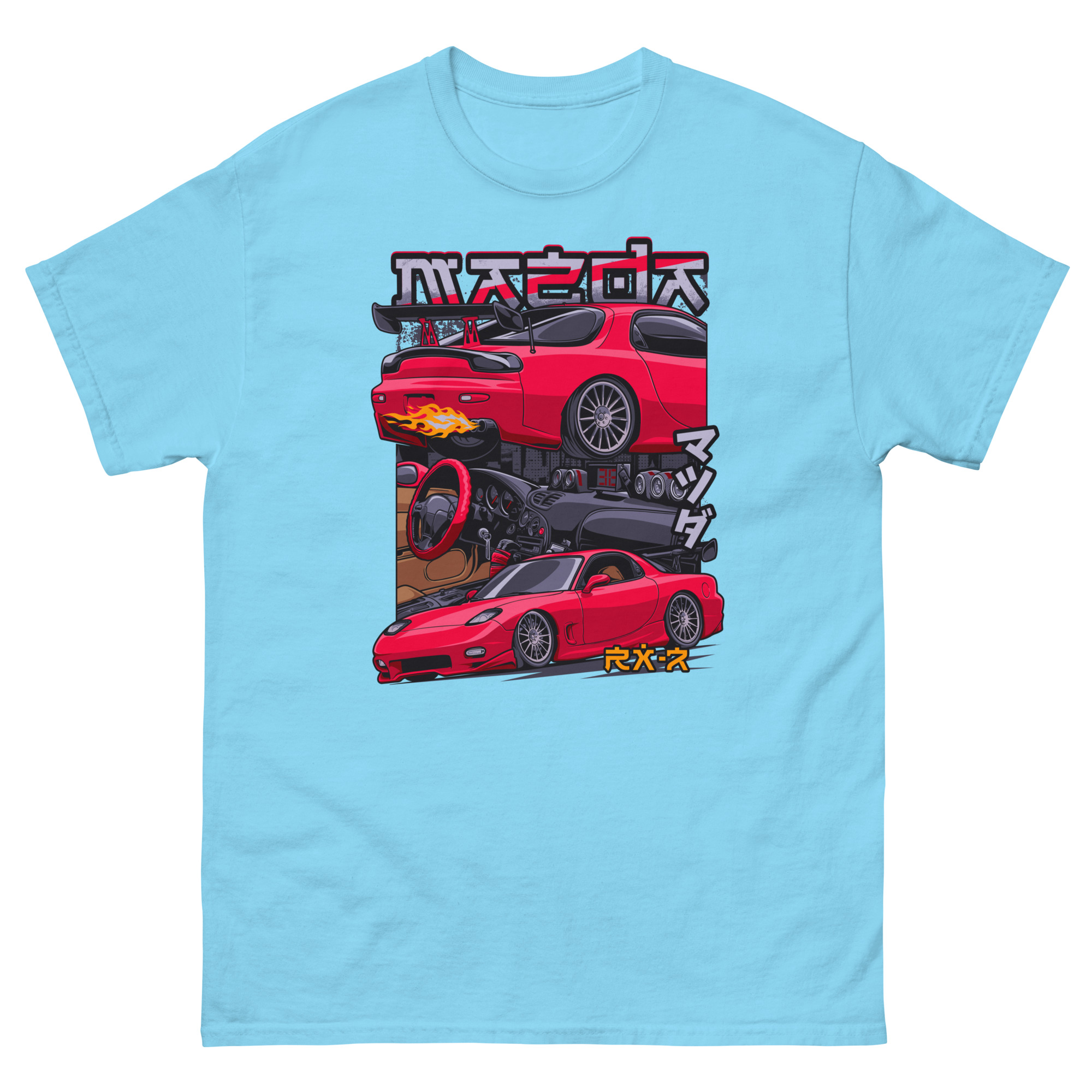 Red JDM RX-7 Unisex Classic Tee - Image 18