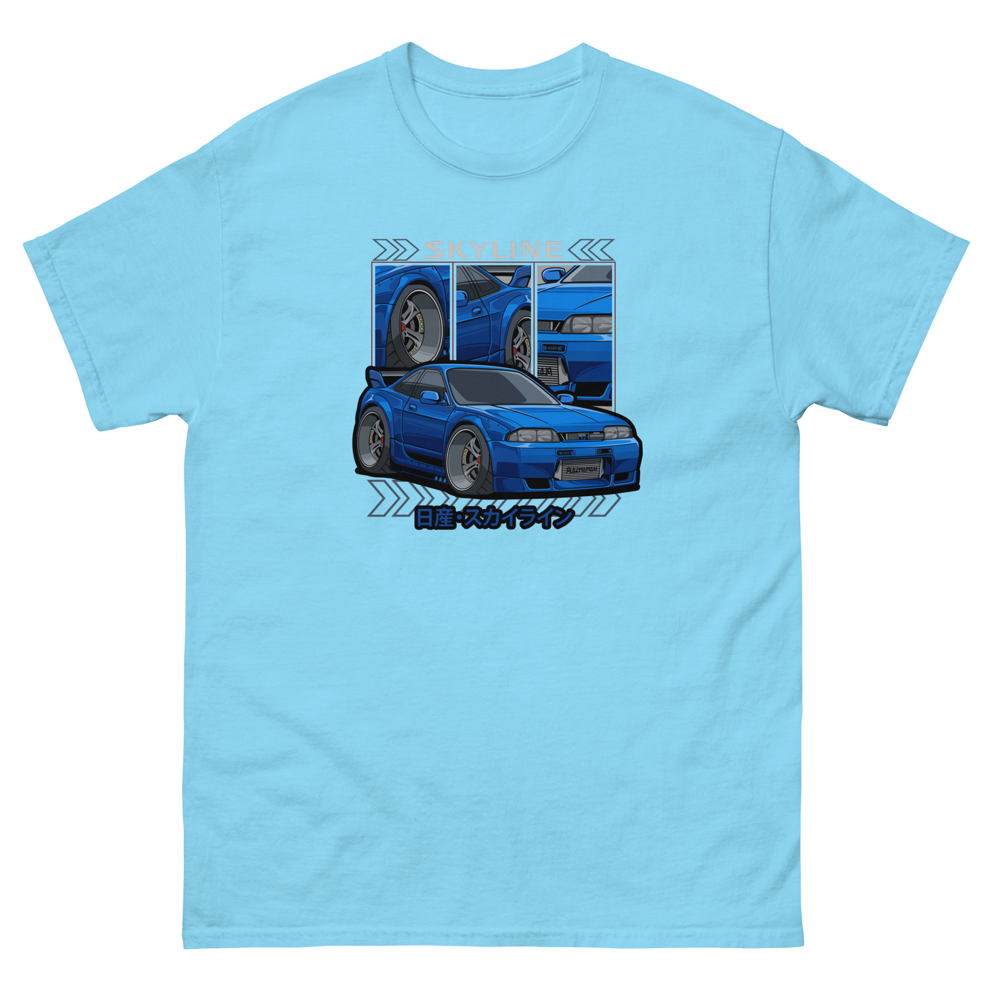 Blue JDM Skyline R33 Unisex Classic Tee - Image 18