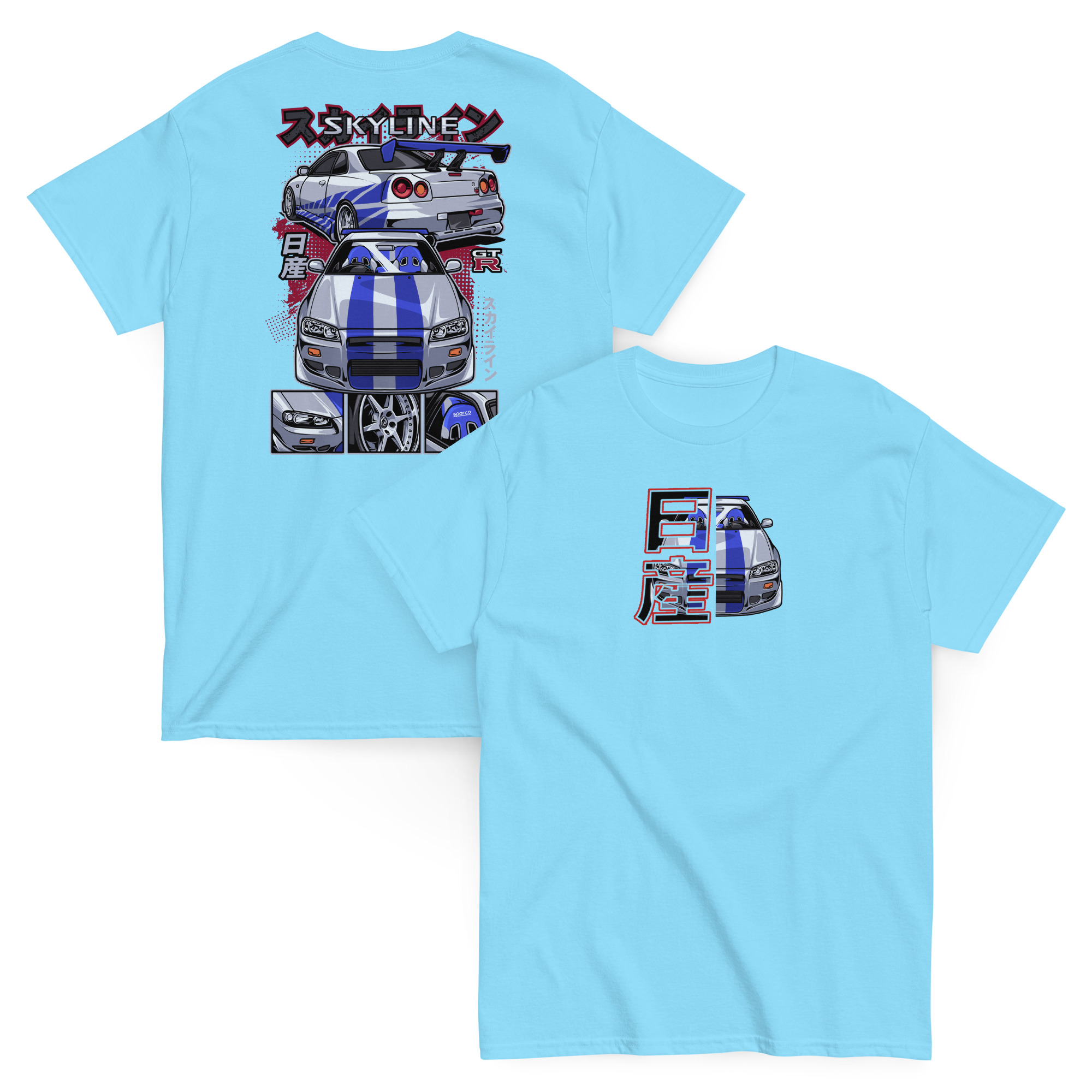 Brian's Skyline GTR R34 Unisex Classic Tee (Front/Back Design) - Image 38