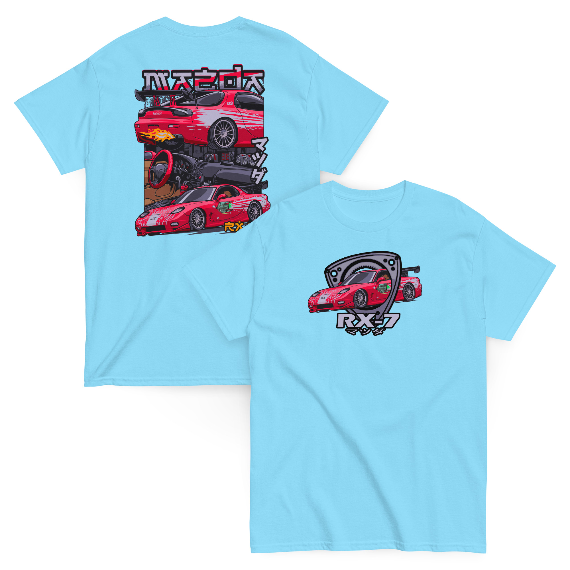 Dom's RX-7 Unisex Classic Tee (Front/Back Design) - Image 38