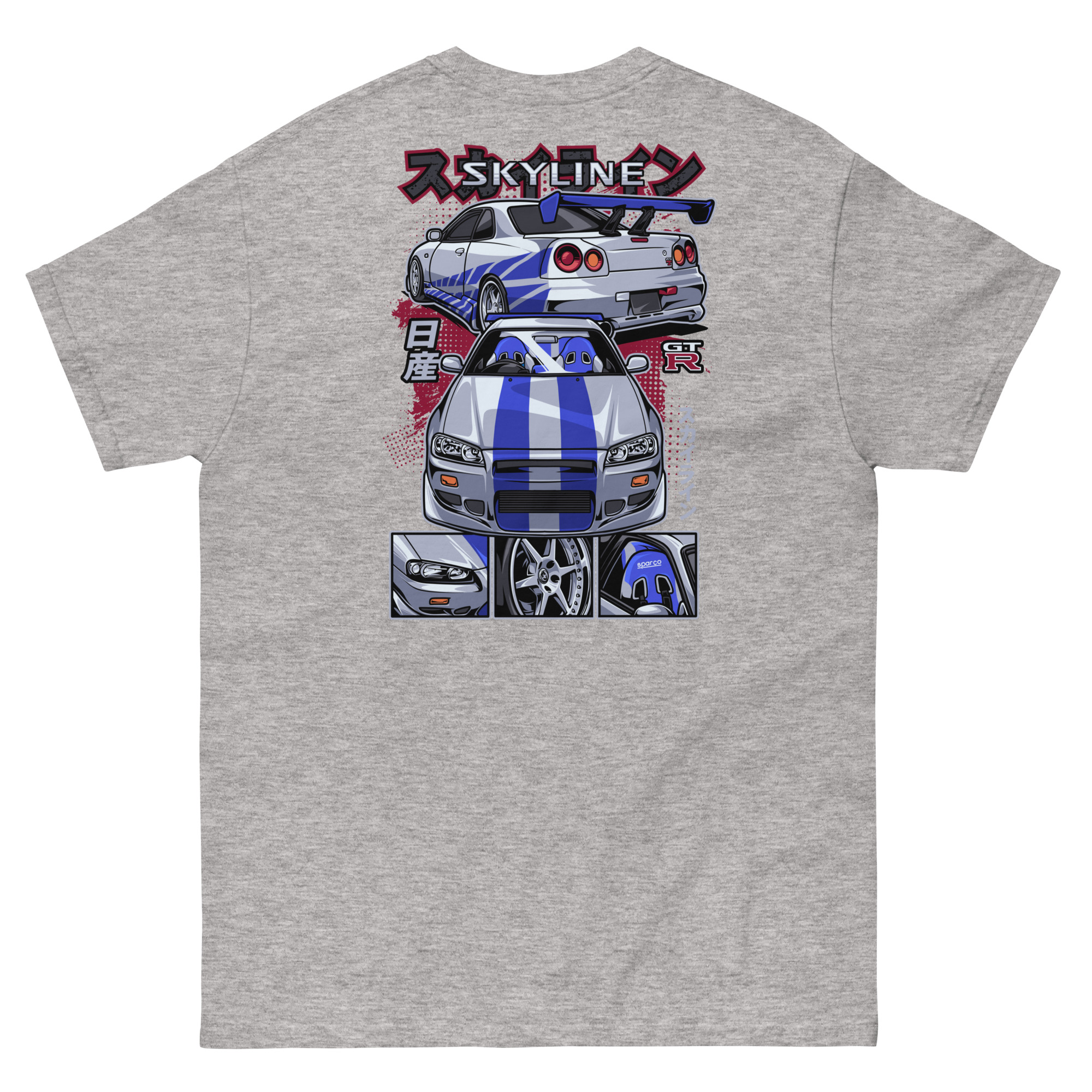 Brian's Skyline GTR R34 Unisex Classic Tee (Front/Back Design) - Image 15