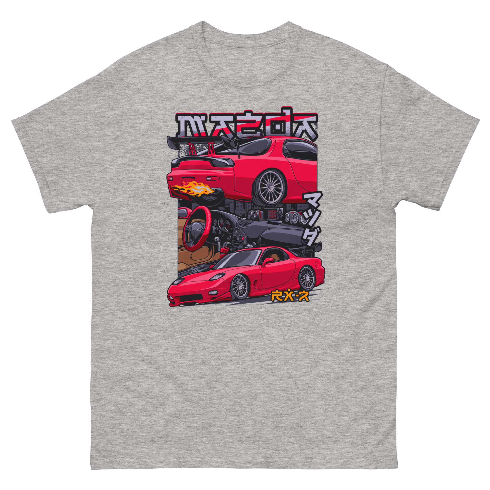 Red JDM RX-7 Unisex Classic Tee - Image 15